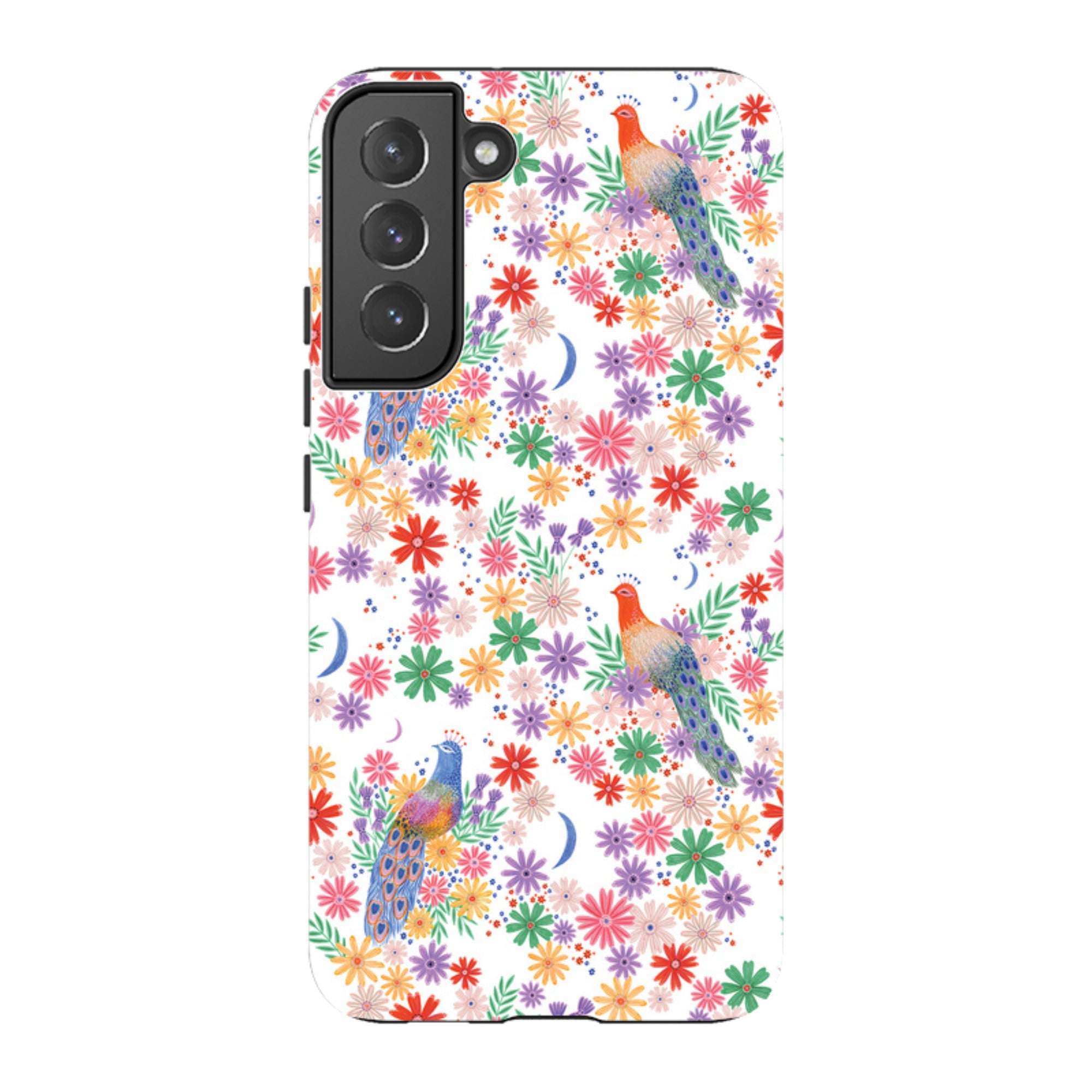 Samsung Tough Case - Peacock Pattern White By Lee Foster Wilson
