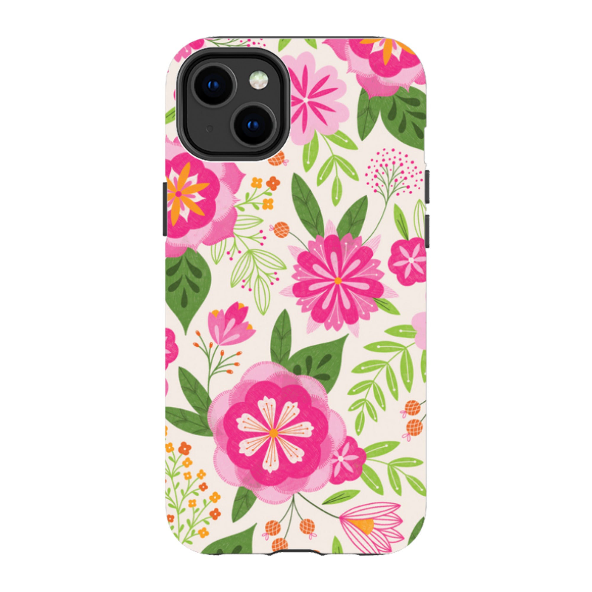 iPhone MagSafe Tough Case -  Big Bold Blooms Ivory By Jenny Zemanek