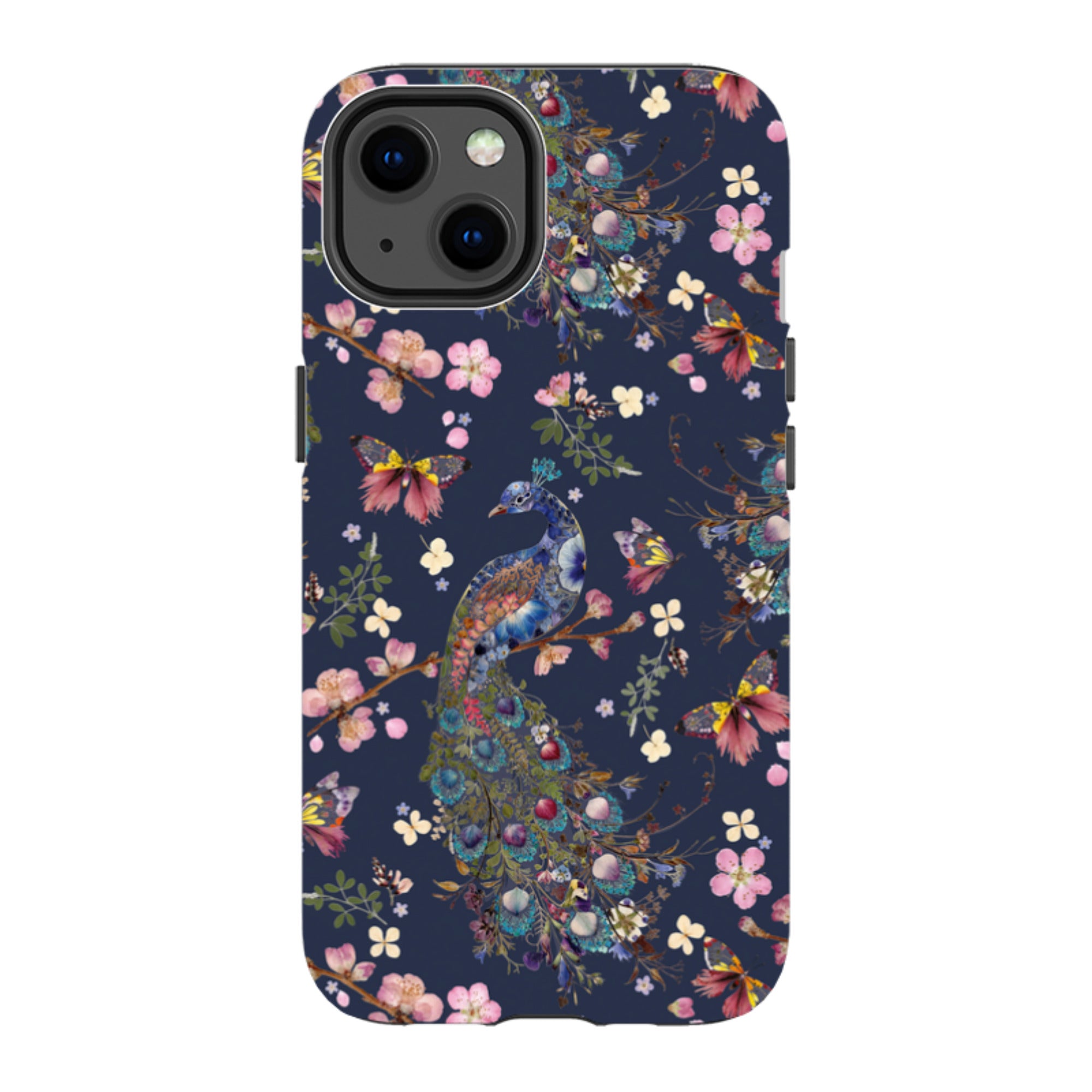 iPhone MagSafe Tough Case -  Peacock and Cherry Blossoms Iris By Helen Ahpornsiri