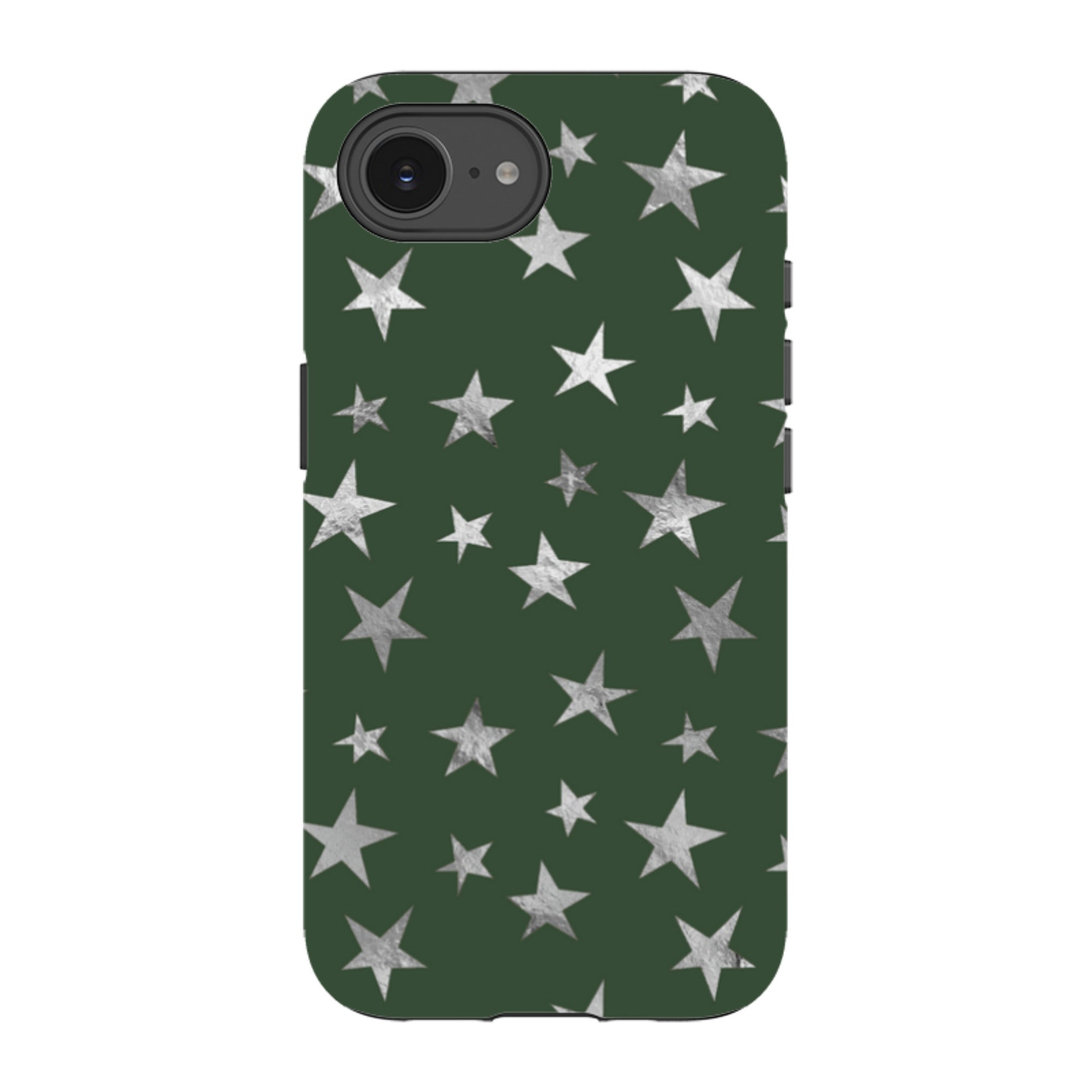 iPhone Tough Case - Green and Silver Stars