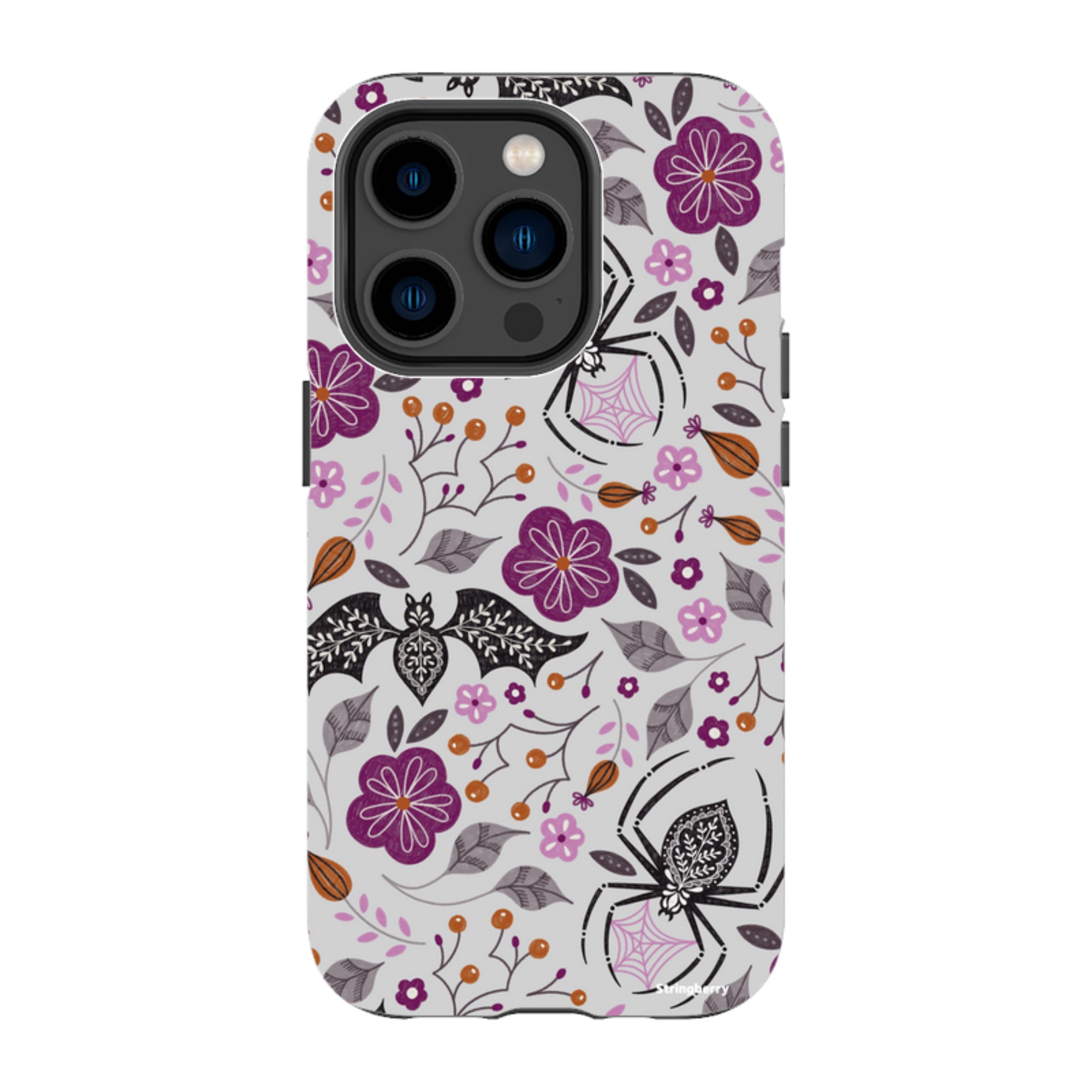 iPhone Tough Case - SpiderBat Grey By Jenny Zemanek