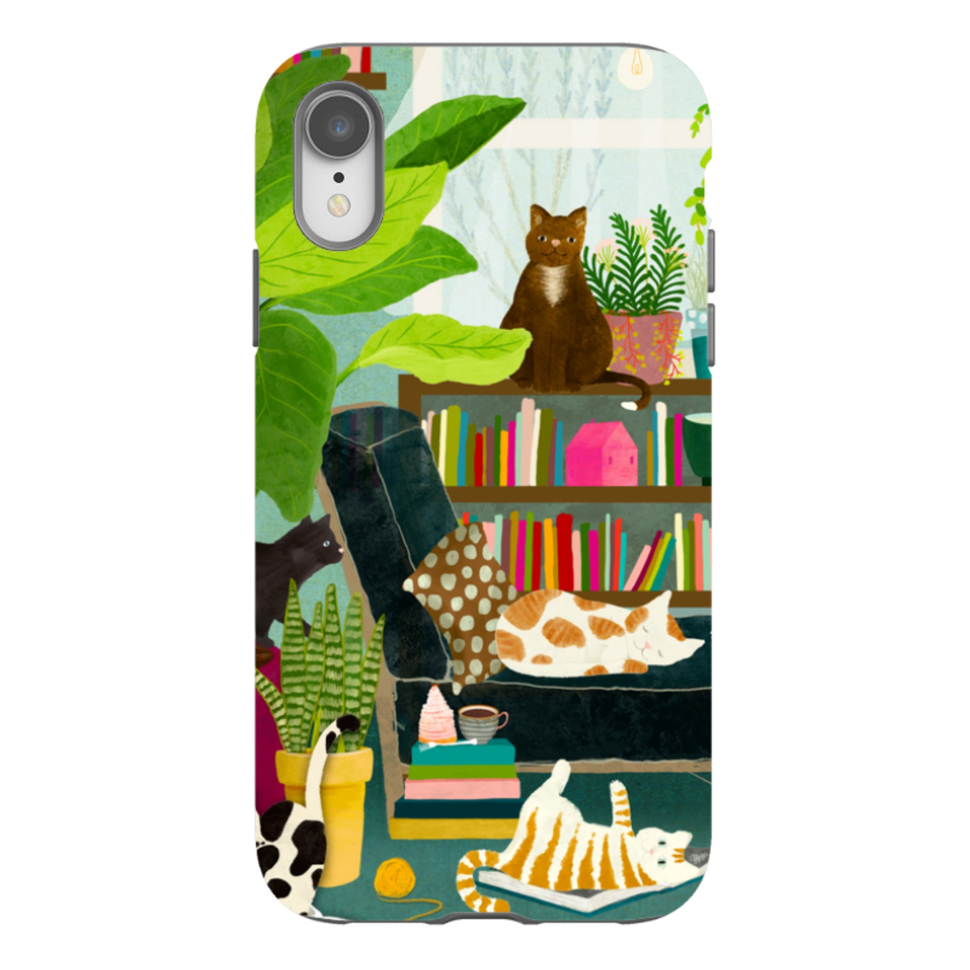 iPhone Tough Case - Cat Library By Katherine Quinn