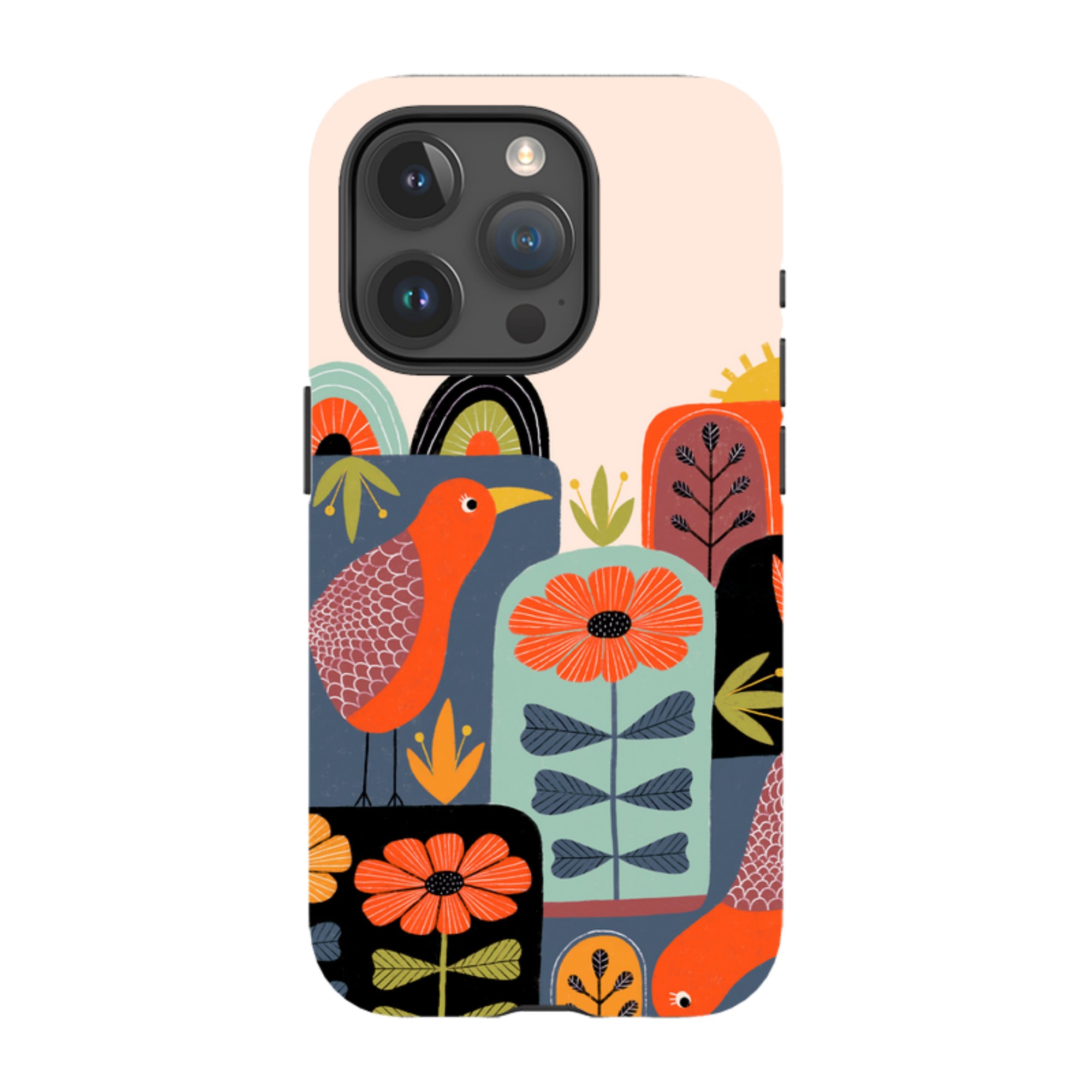 iPhone Tough Case - Folky Birds III By Suzy Taylor