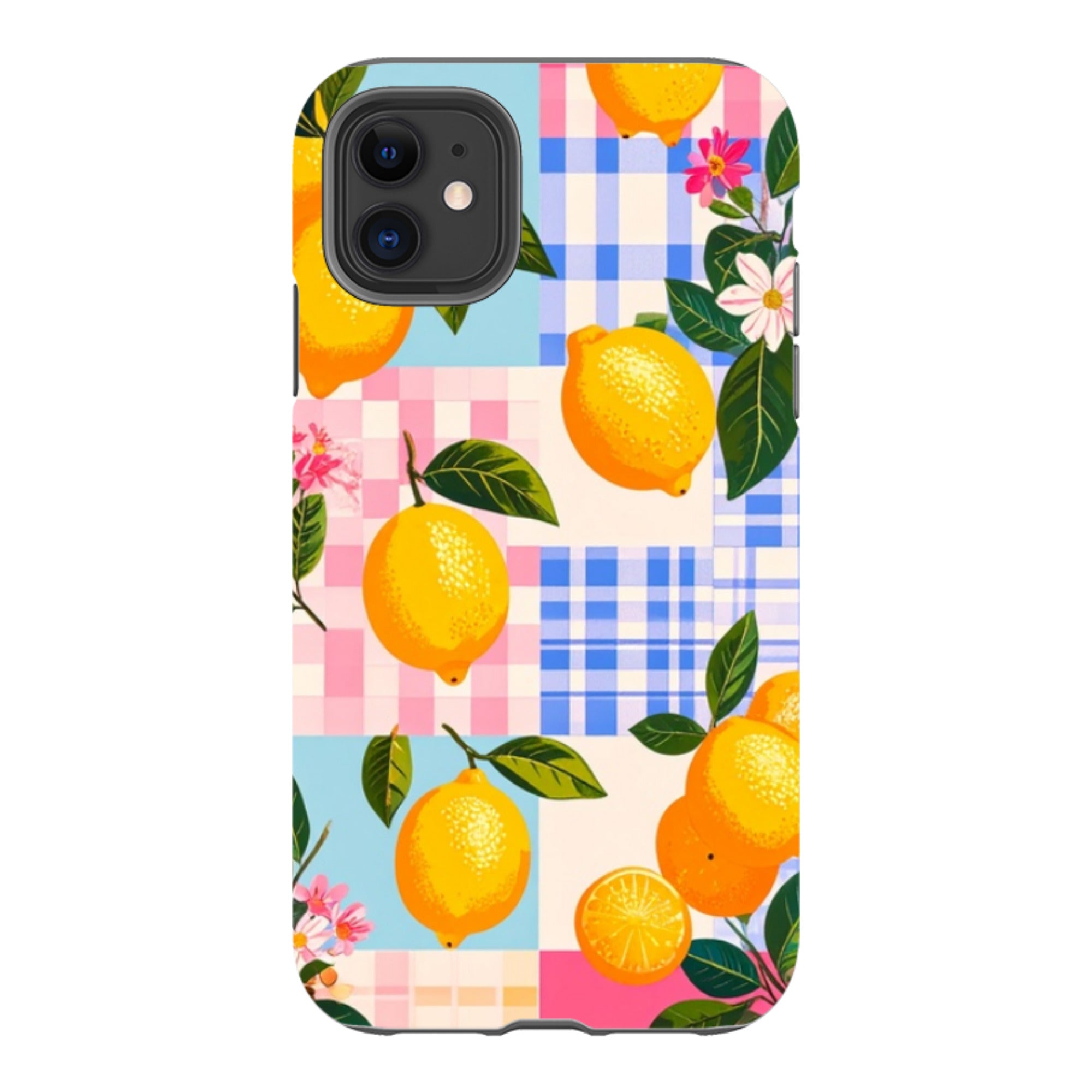 iPhone Tough Case - Lemons and Checks