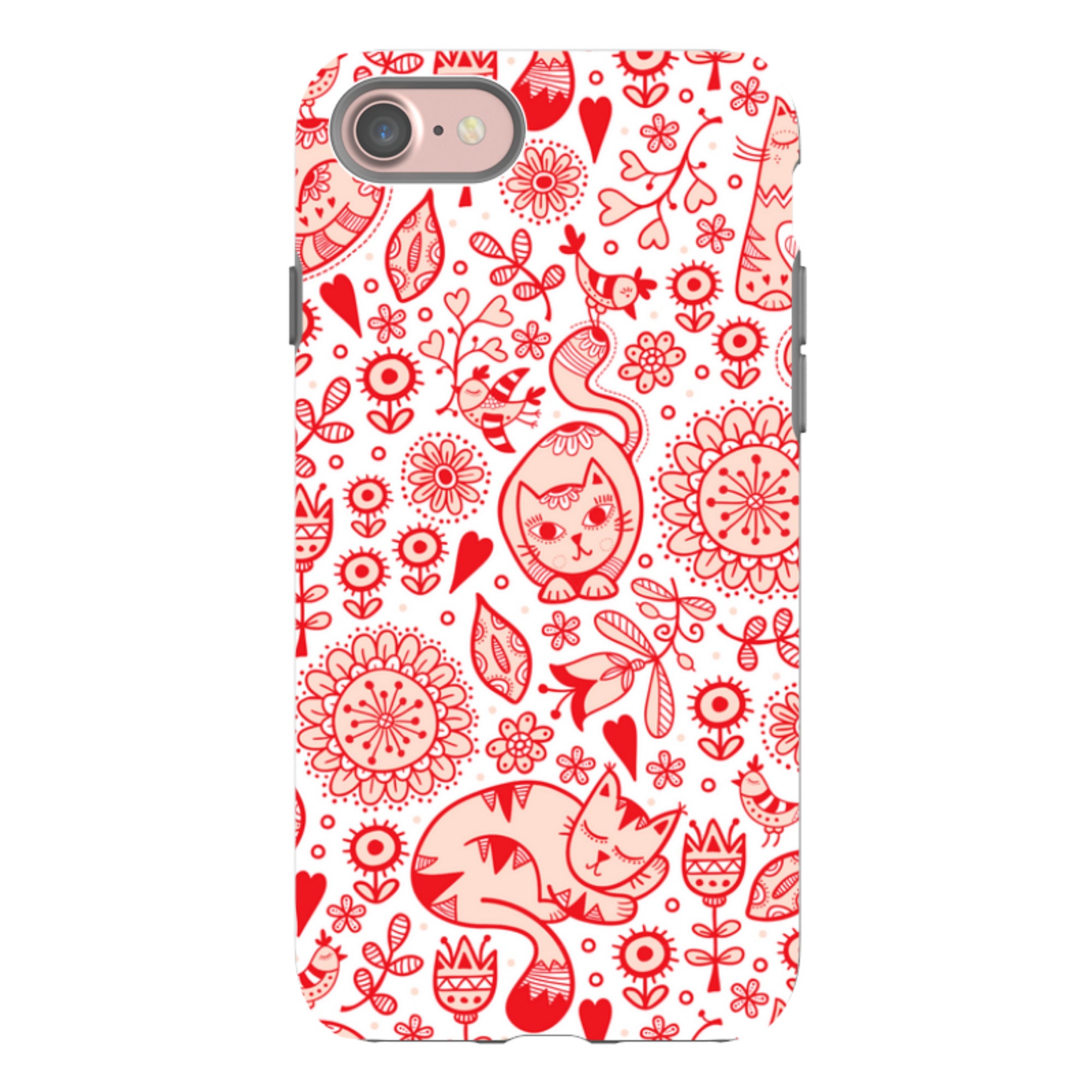 iPhone Tough Case - Red Cats By Suzy Taylor