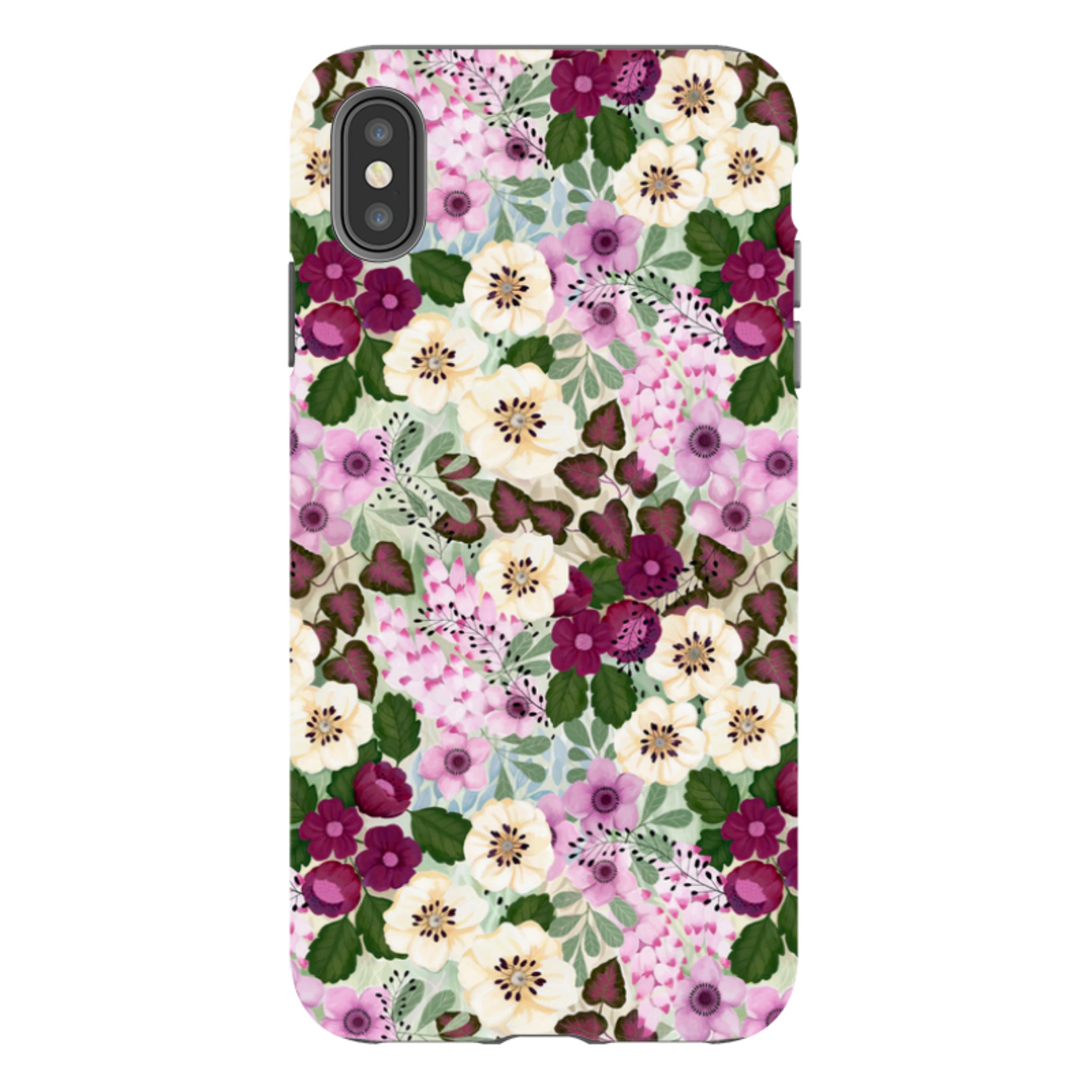 iPhone Tough Case - Purple Flowers By Bex Parkin
