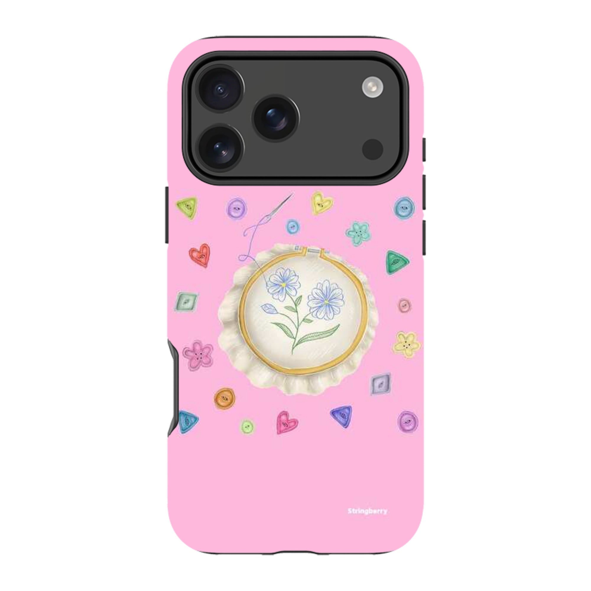 iPhone Tough Case - Flower Buttons Needlework By Catherine Rowe