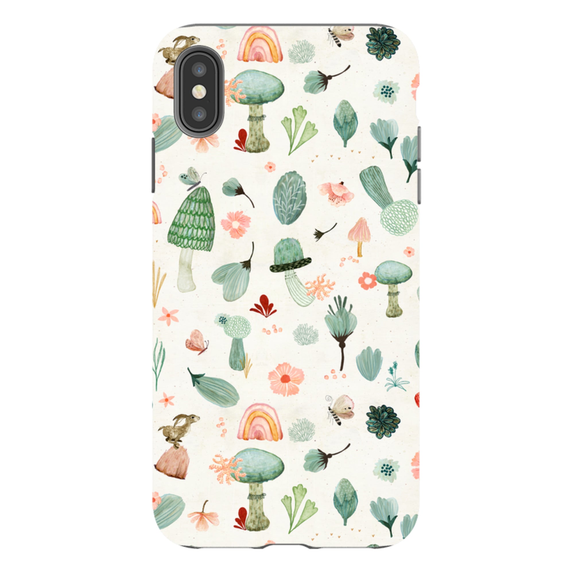 iPhone Tough Case - Mushroom World Cream By Katherine Quinn