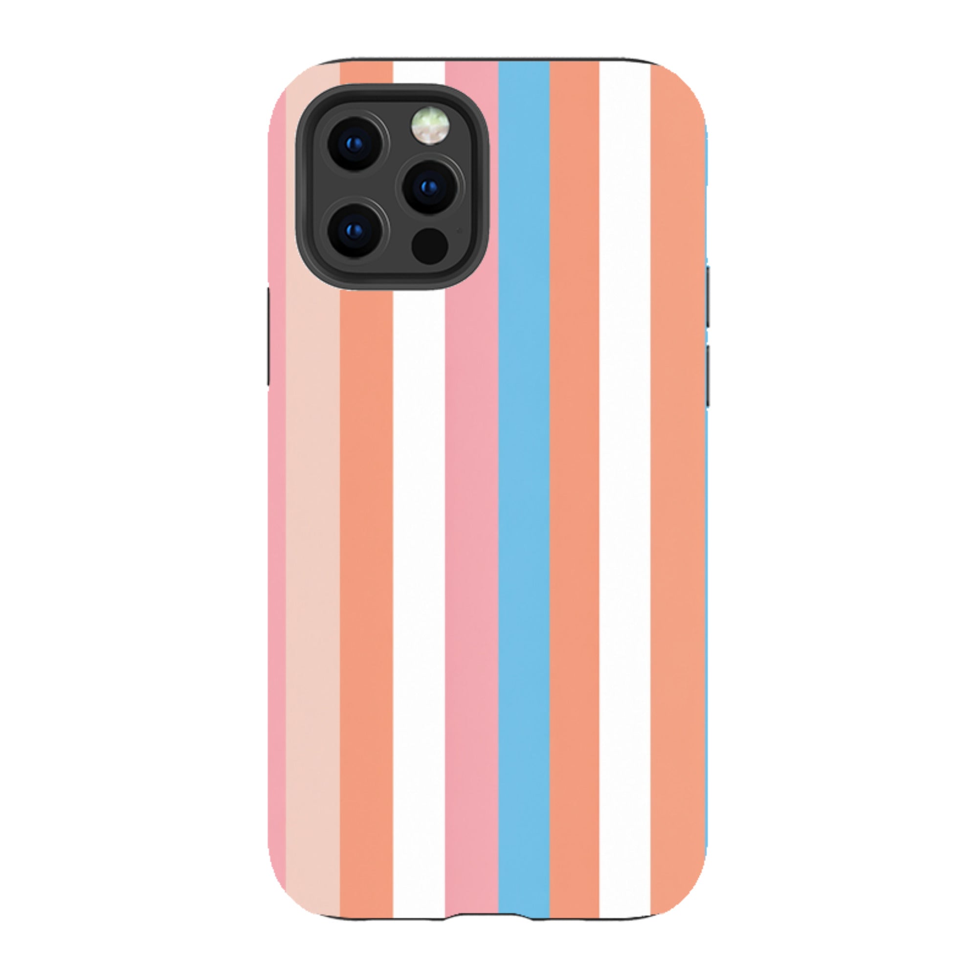 iPhone Tough Case - Coral Pink Stripe