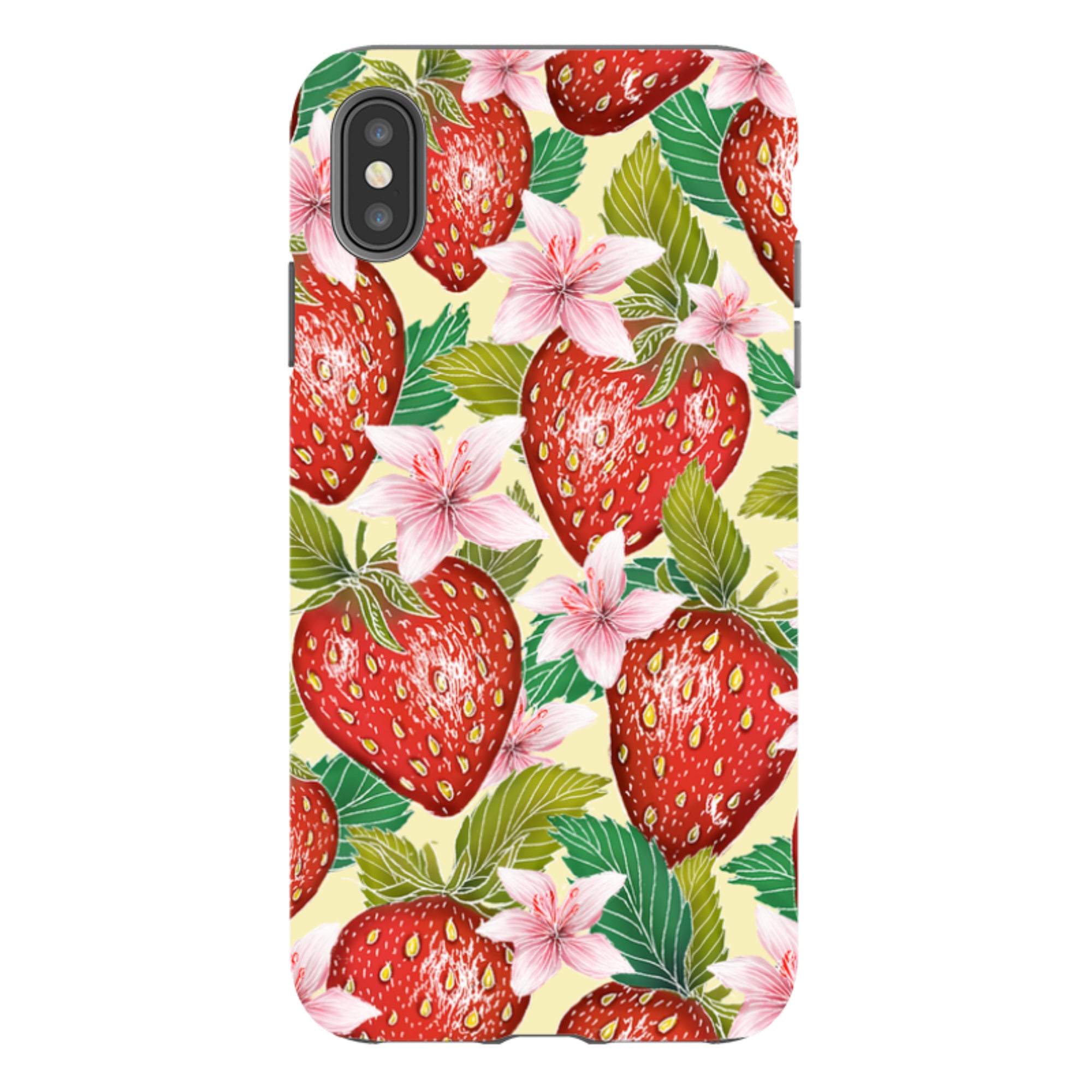 iPhone Tough Case - Yellow Strawberries By Catherine Rowe