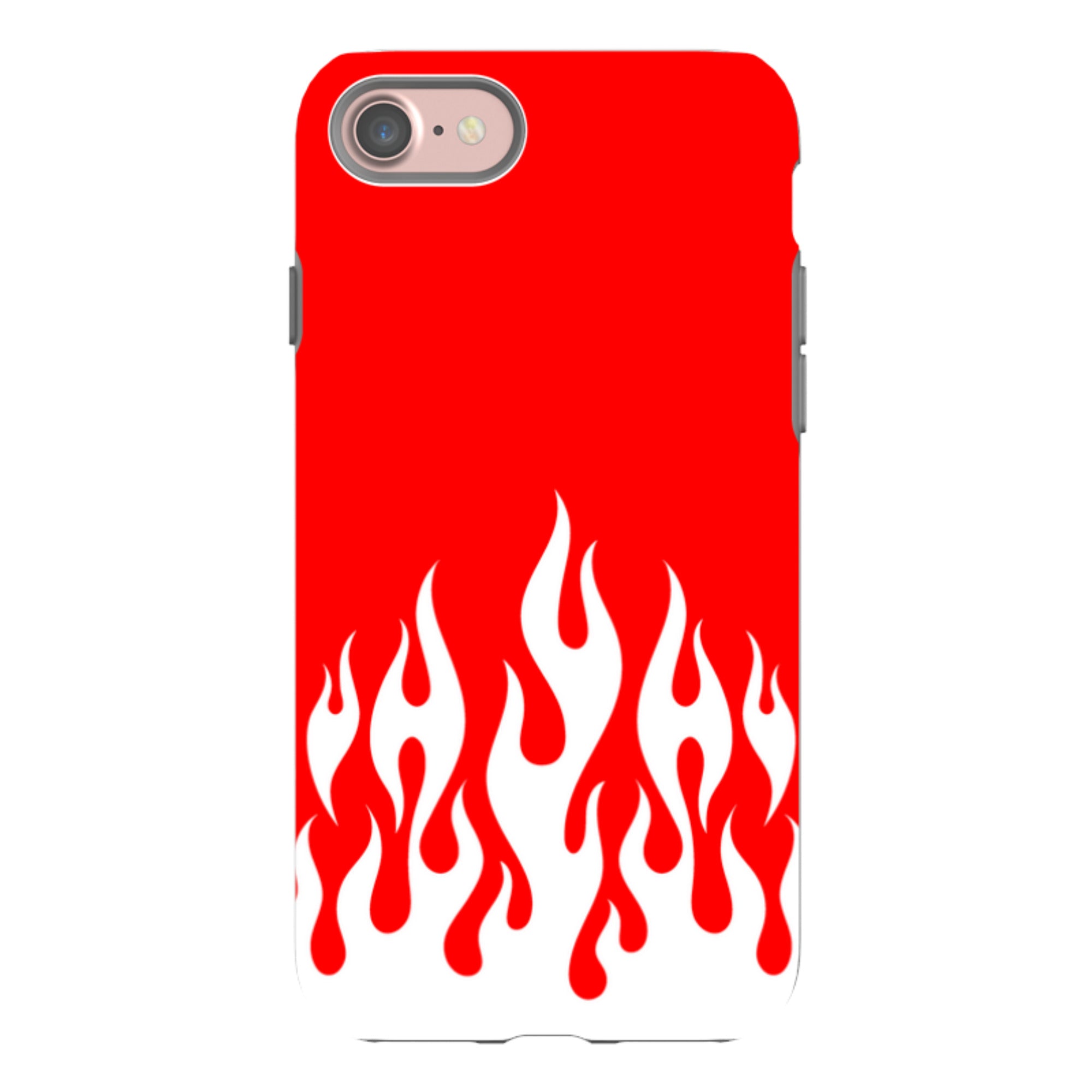 iPhone Tough Case - White Flames Red