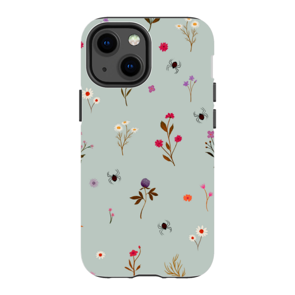 iPhone Tough Case - Florals and Spiders - Dusty Gourd By Katherine Quinn