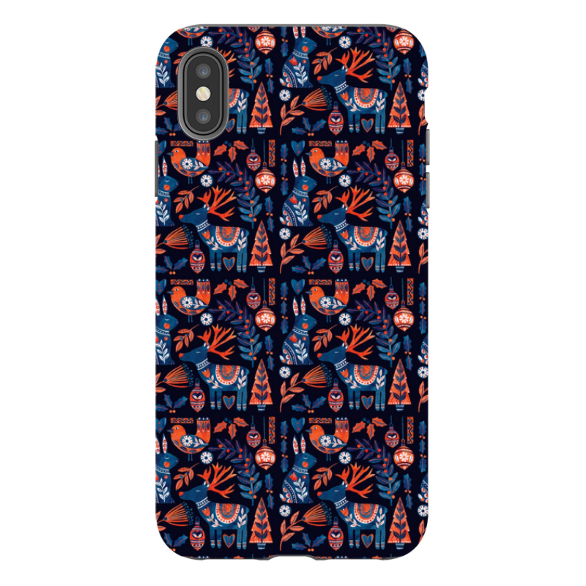 iPhone Tough Case - Scandi Animals Dark By Tracey English