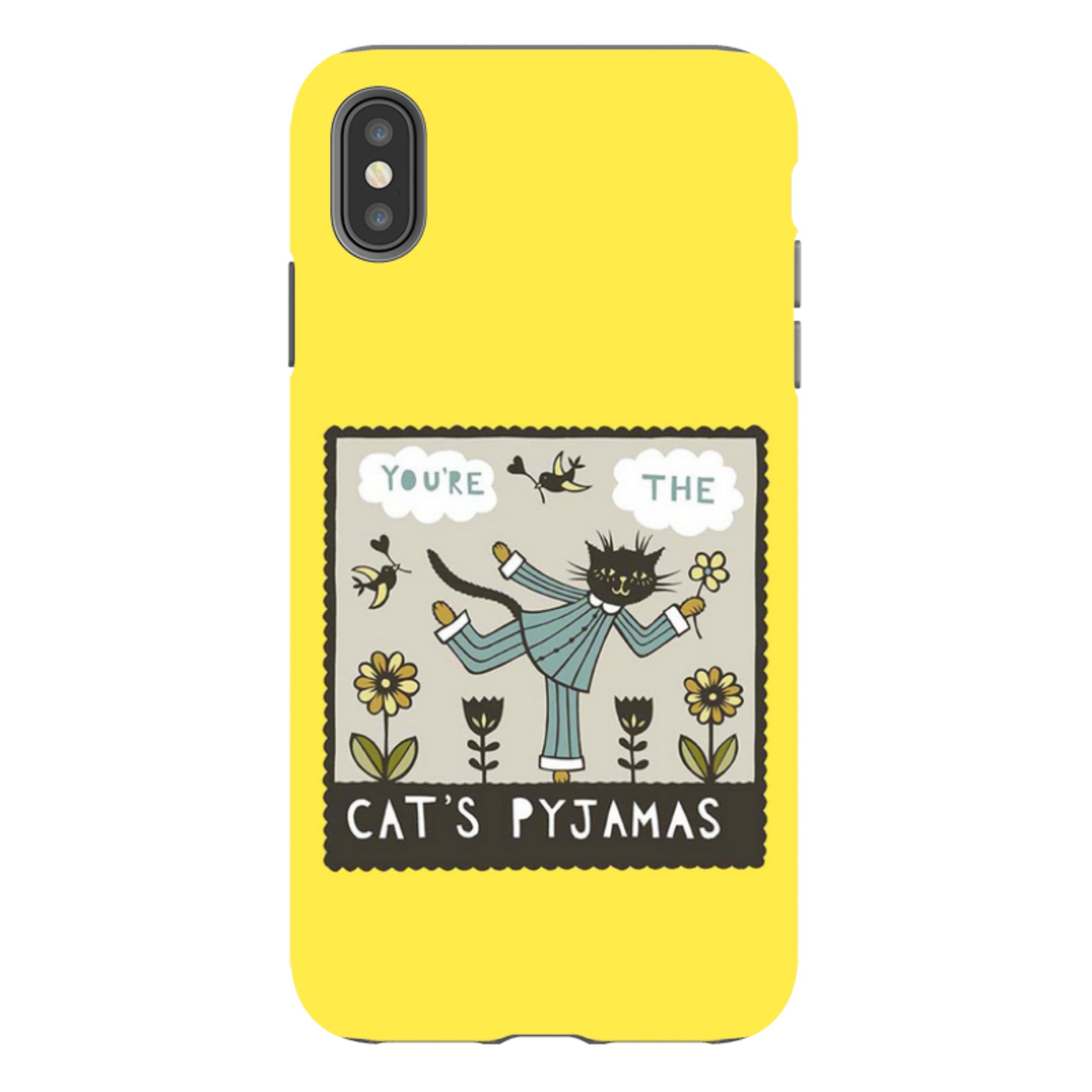 iPhone Tough Case - Cats Pyjamas Yellow By Suzy Taylor