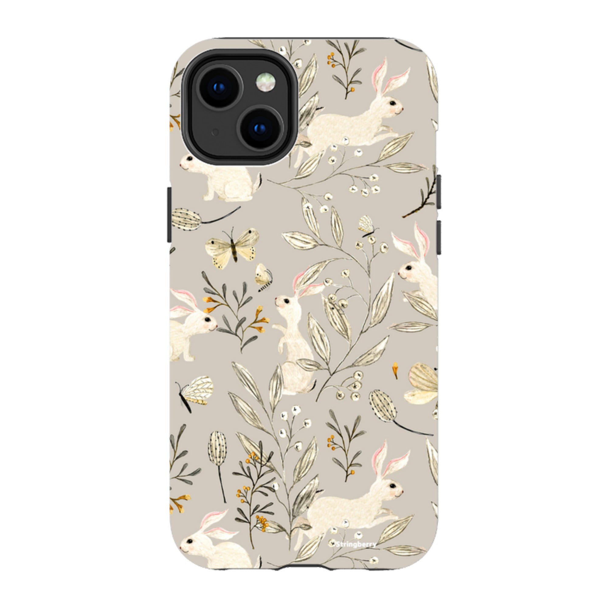 iPhone Tough Case - Bunnies Grey By Katherine Quinn
