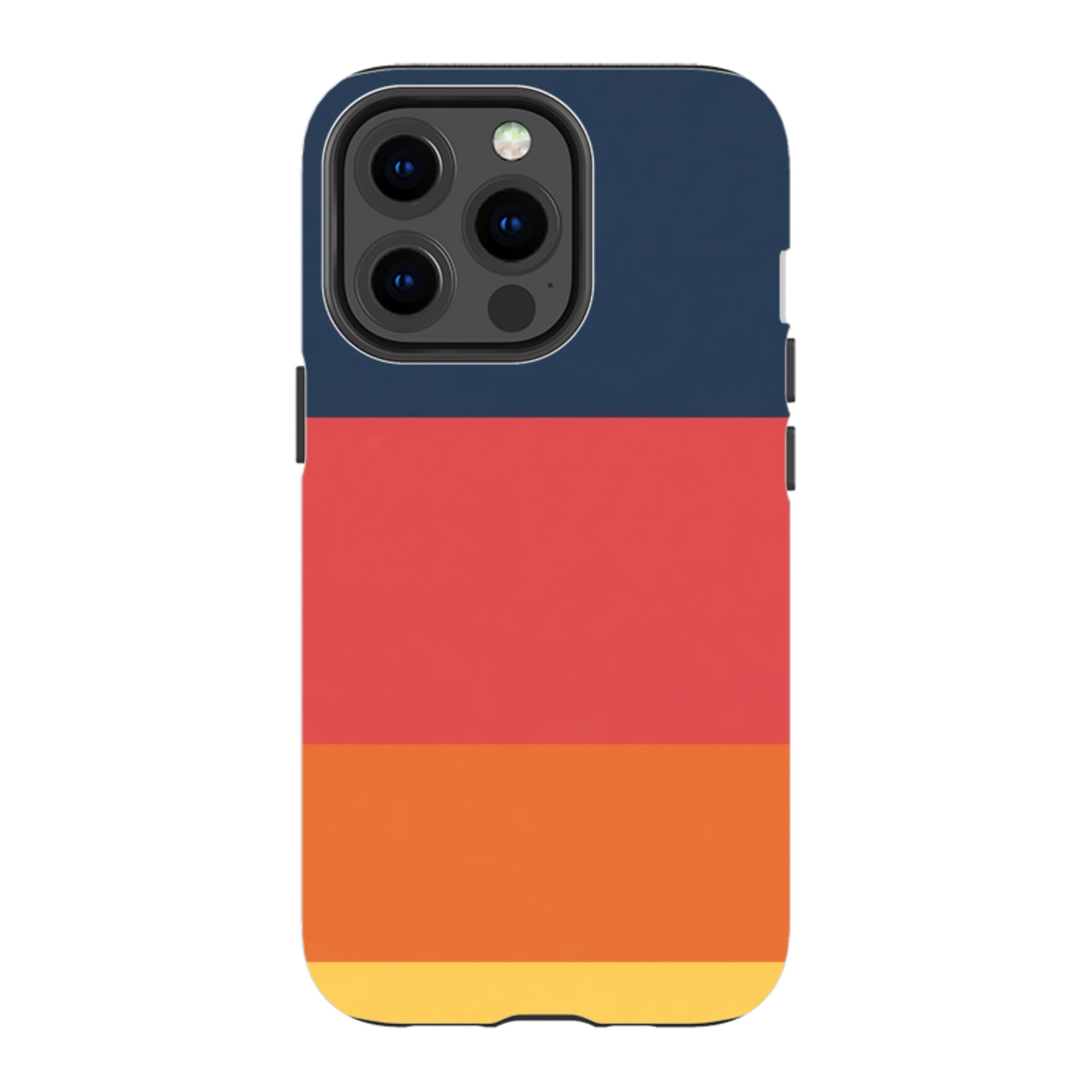 iPhone Tough Case - Navy Blue & Orange Gingham