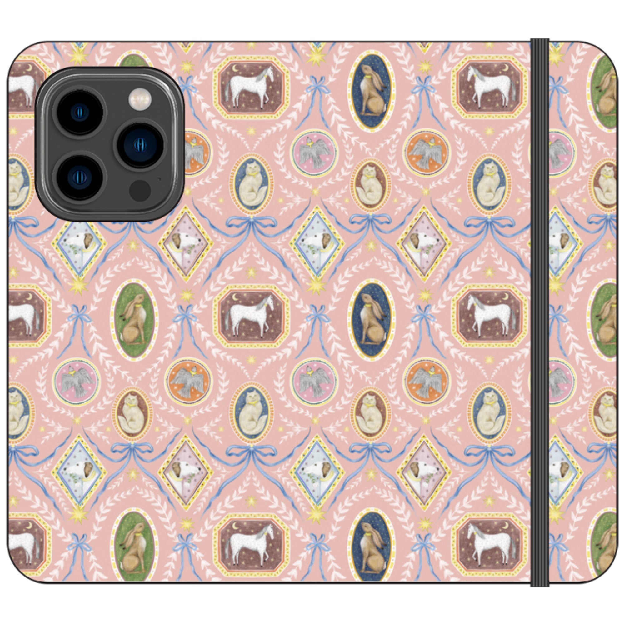 Charleston Peach Pink Wallet Case By Catherine Rowe
