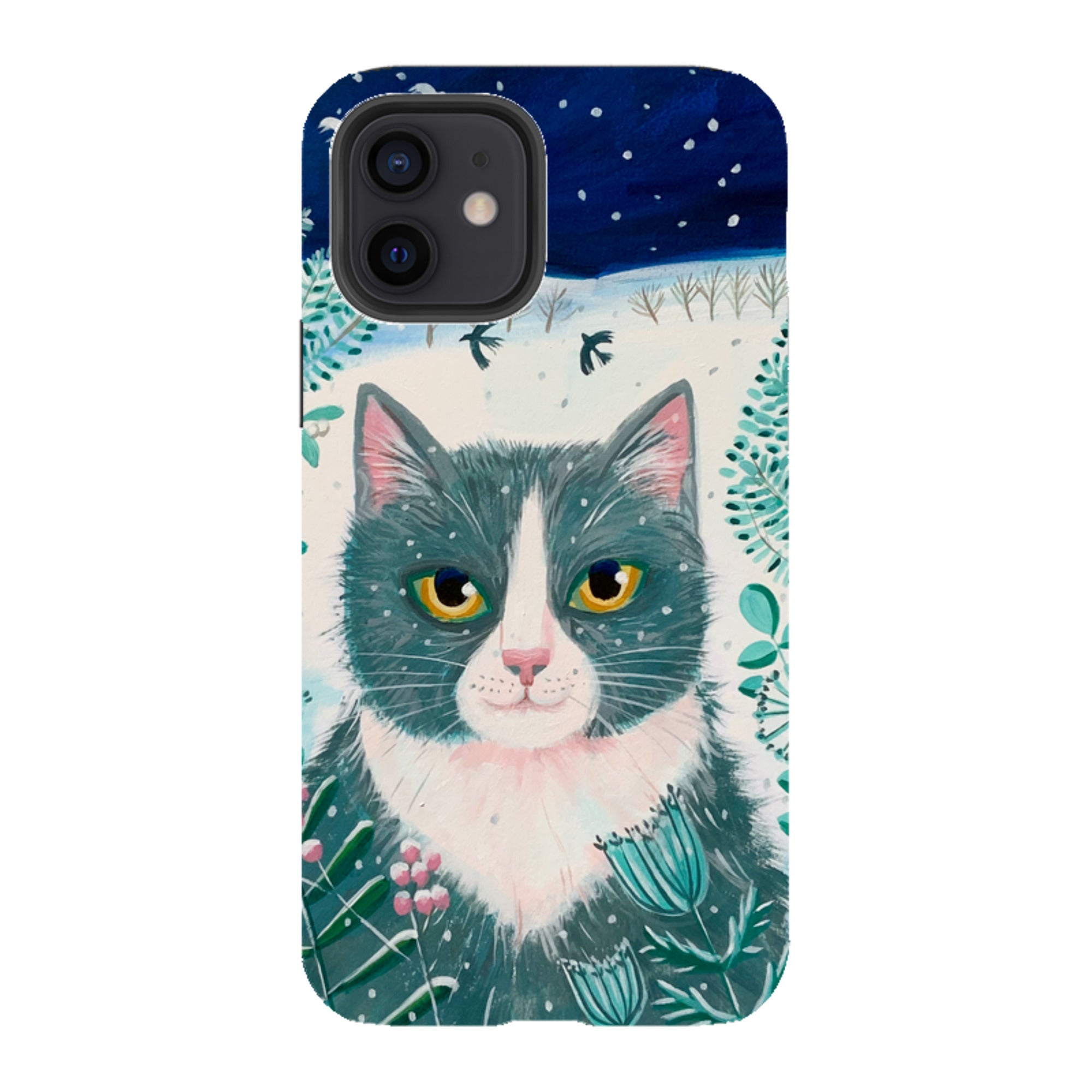 iPhone Tough Case - Xmas Cat By Mary Stubberfield