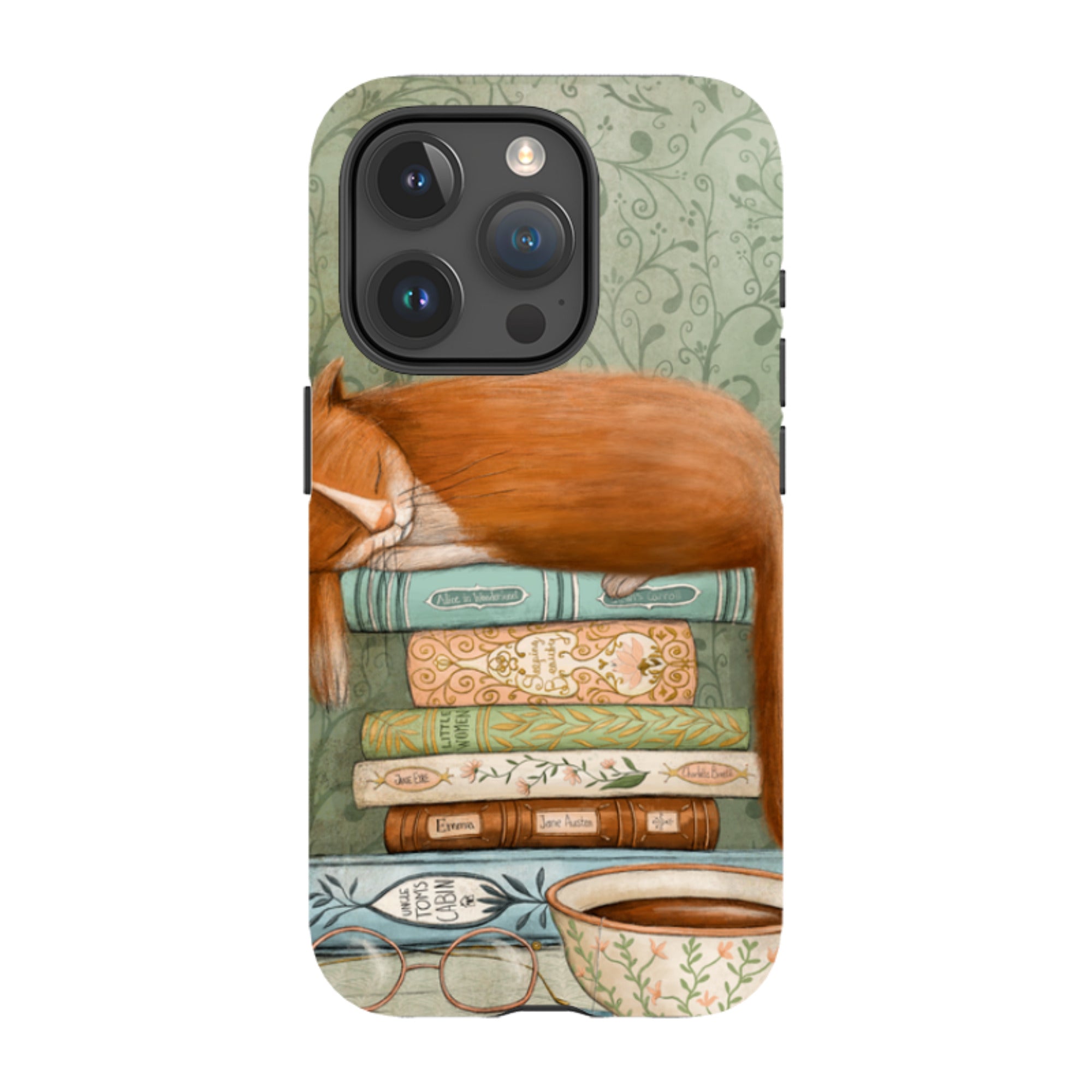 iPhone MagSafe Tough Case - Cat and Books By Maja Lindberg