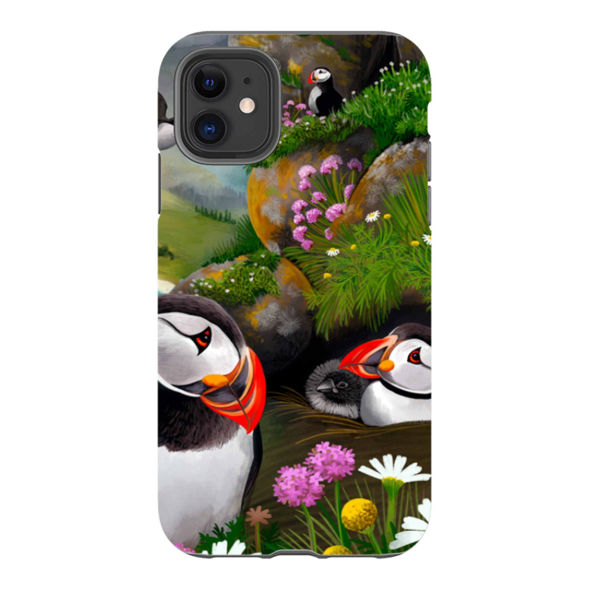 iPhone Tough Case - Puffin Family By Anna Stead