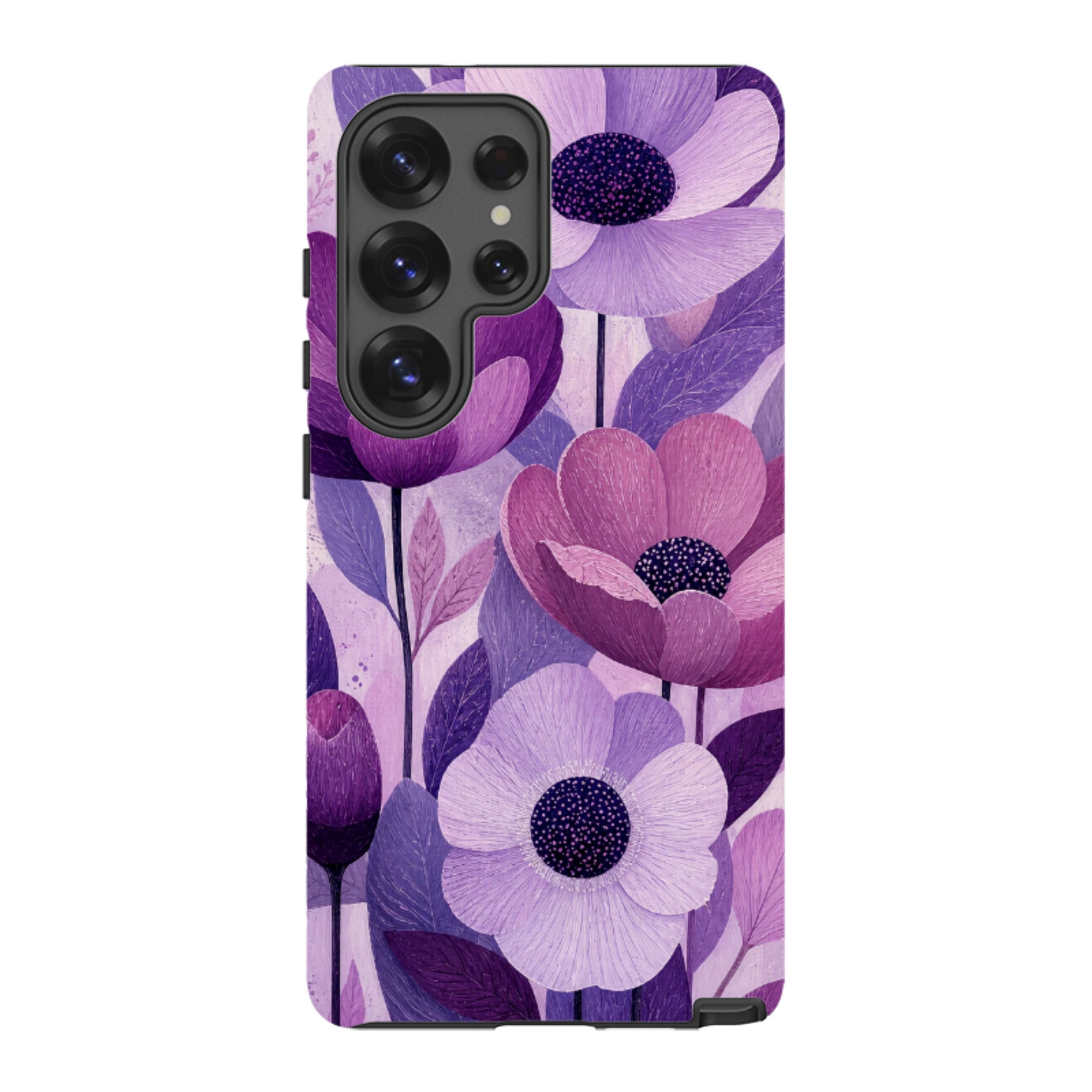 Samsung Tough Case - Purple Woodgrain Floral