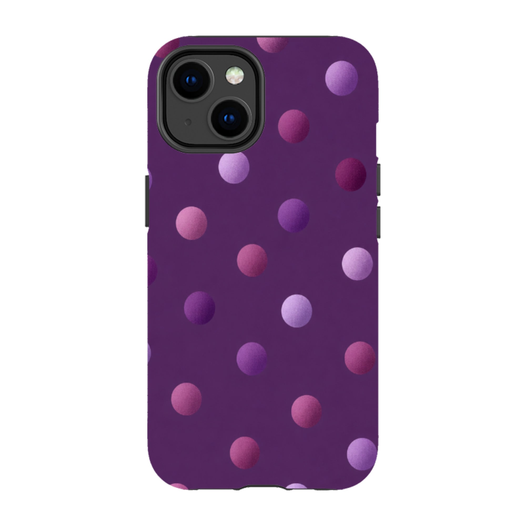 iPhone Tough Case - Purple Polka Dot