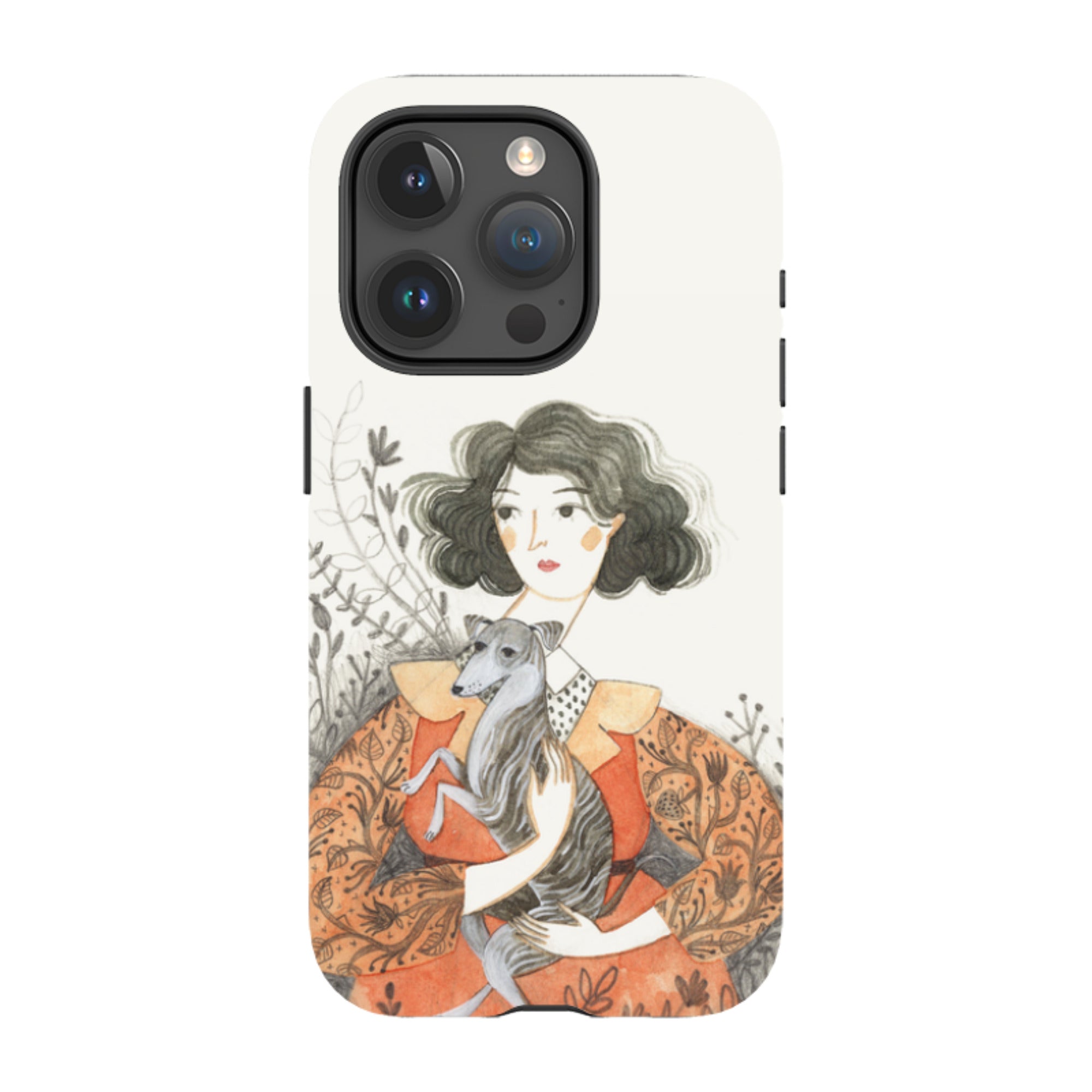 iPhone Tough Case - Lady With Whippet By Meghann Rader