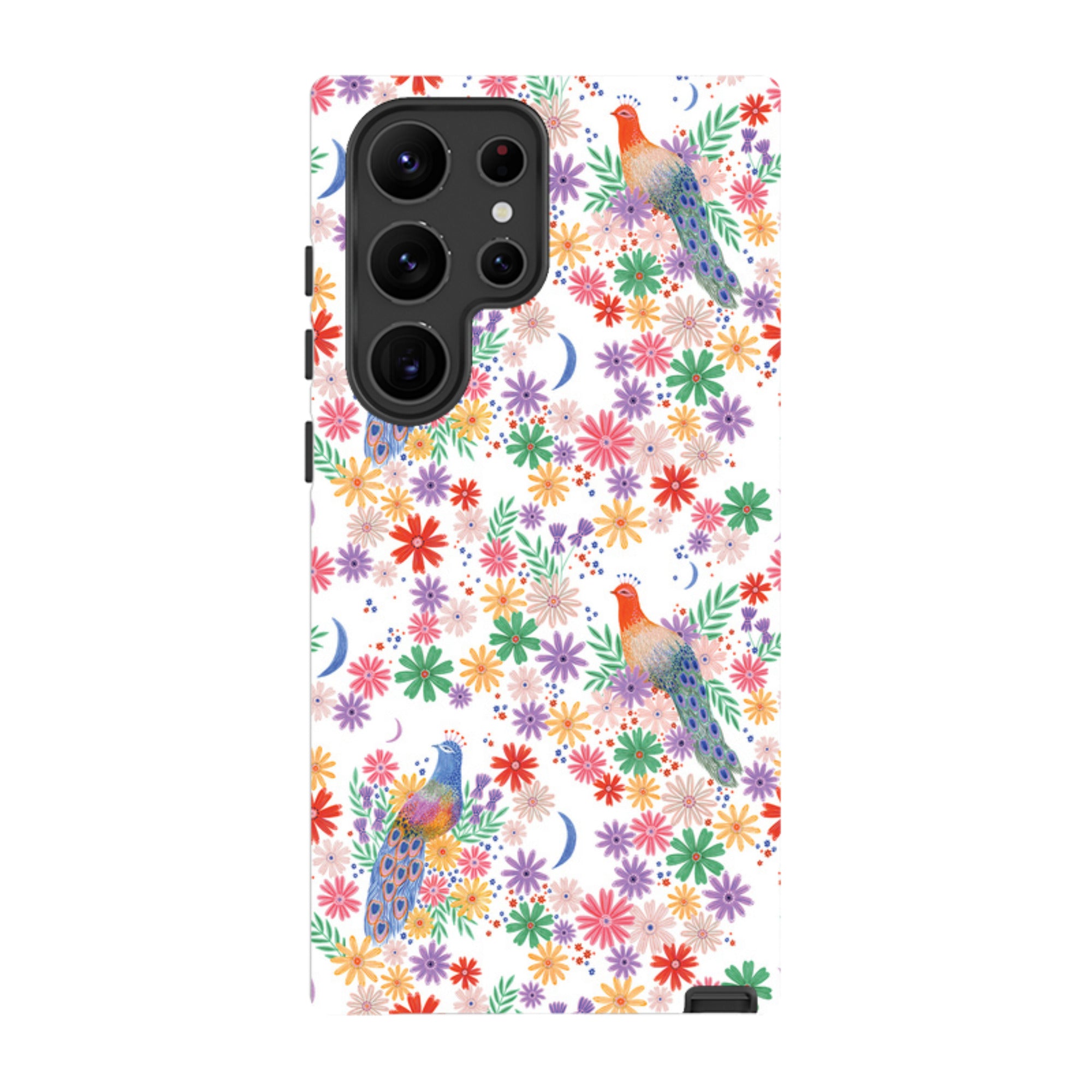 Samsung Tough Case - Peacock Pattern White By Lee Foster Wilson
