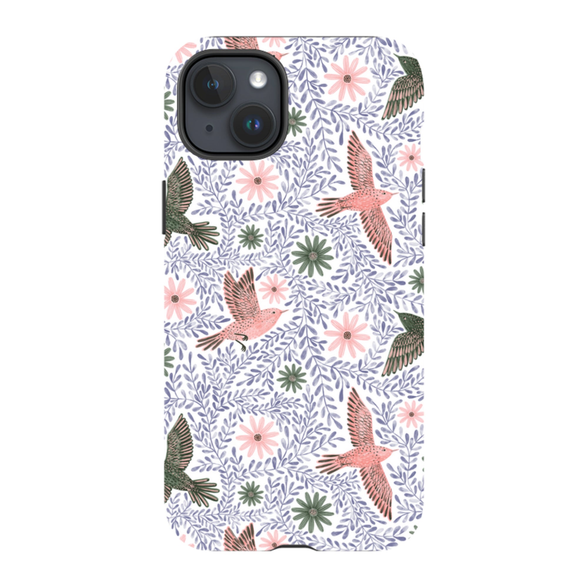 iPhone Tough Case - Bird Pattern Blue By Lee Foster Wilson