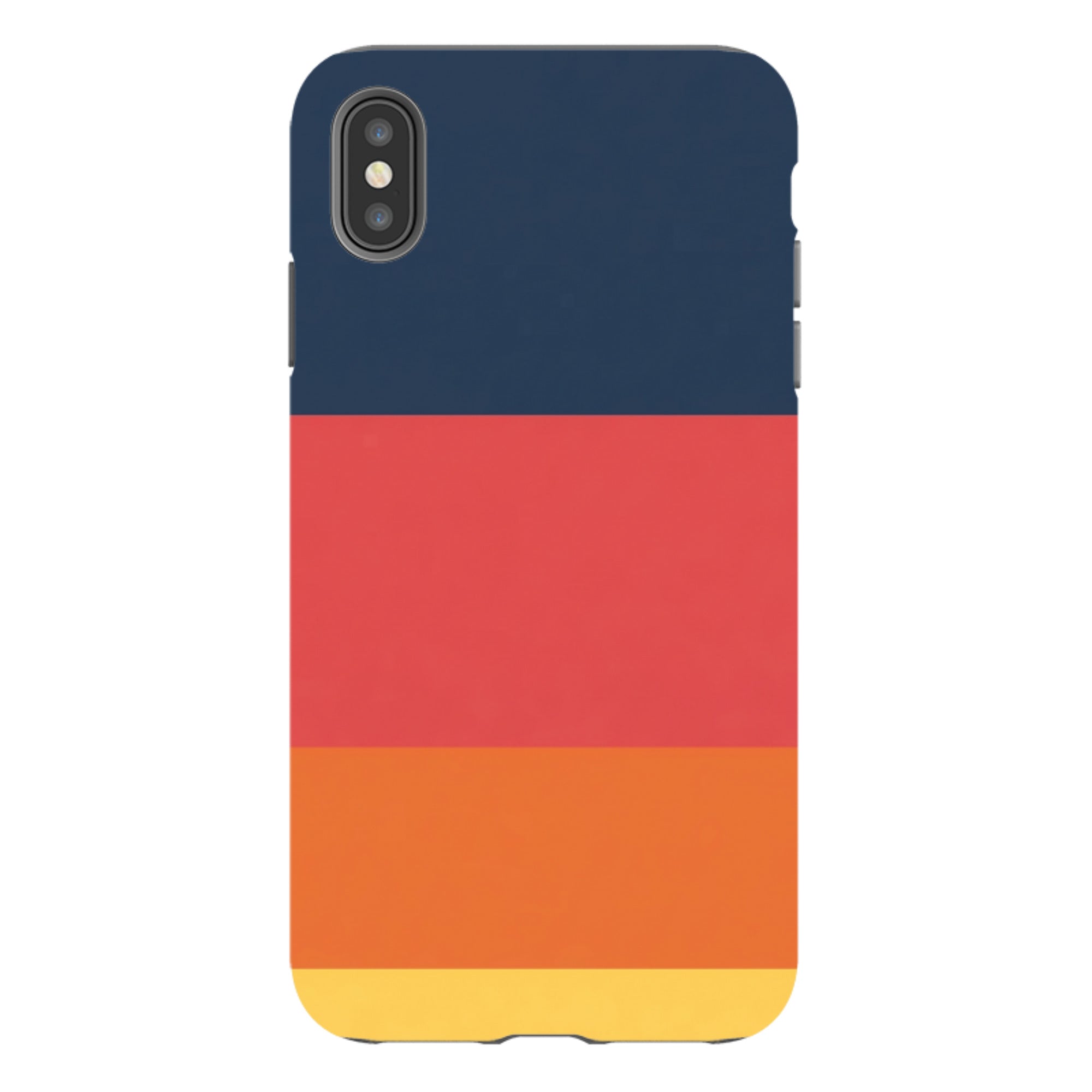 iPhone Tough Case - Navy Blue & Orange Gingham