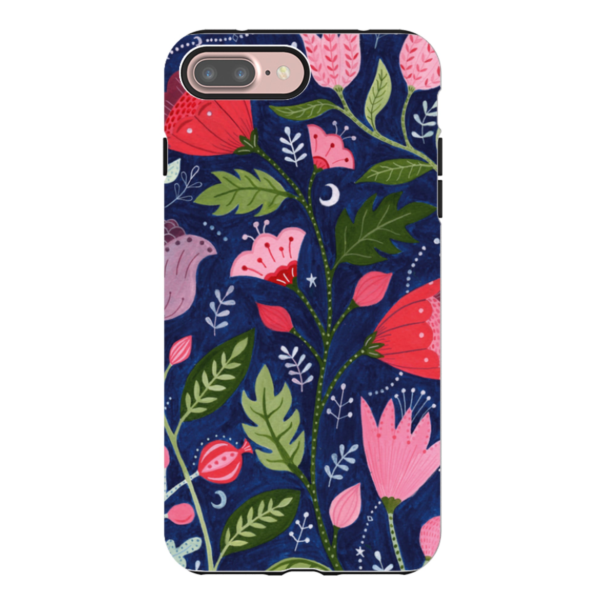 iPhone Tough Case - Flowers On Blue By Bex Parkin