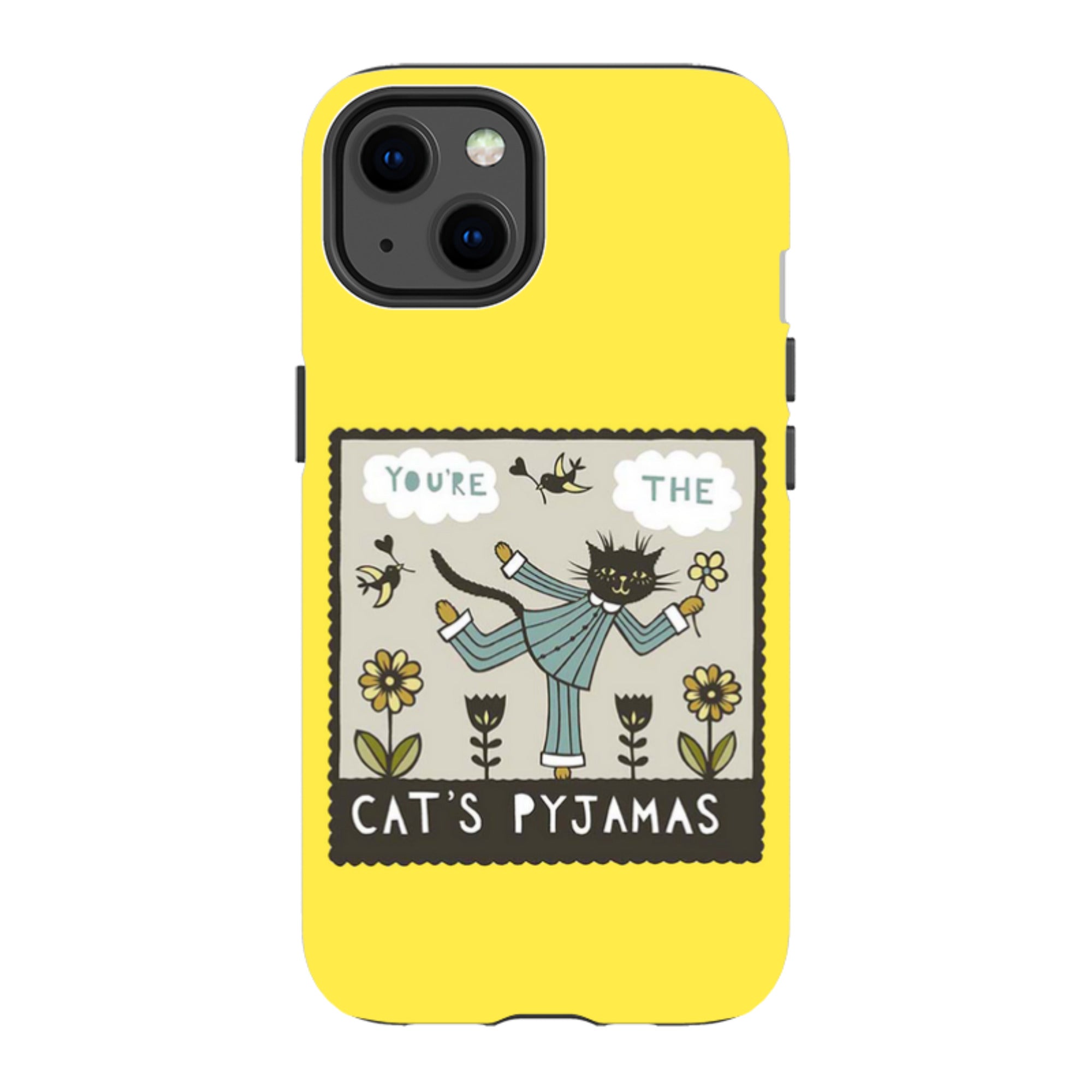 iPhone Tough Case - Cats Pyjamas Yellow By Suzy Taylor