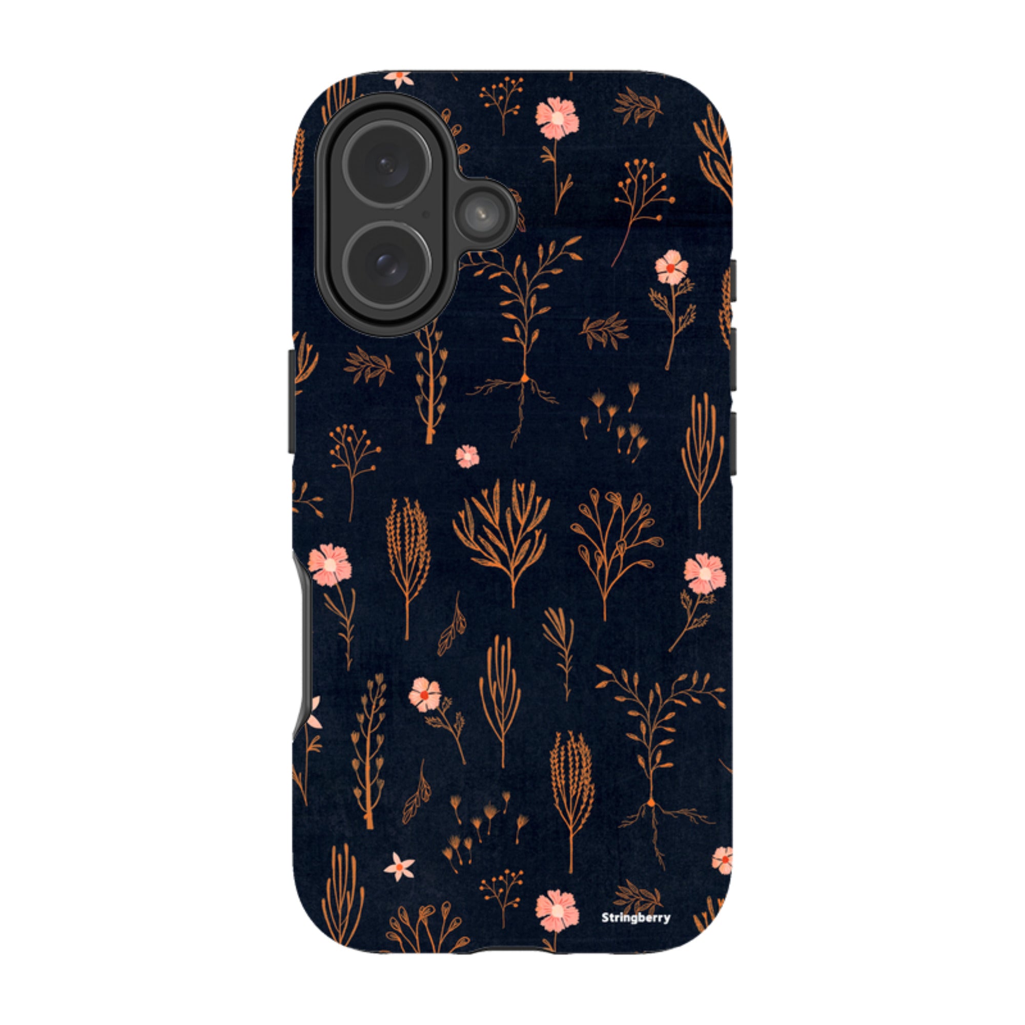 iPhone MagSafe Tough Case - Floral Light Orange and Pink By Katherine Quinn