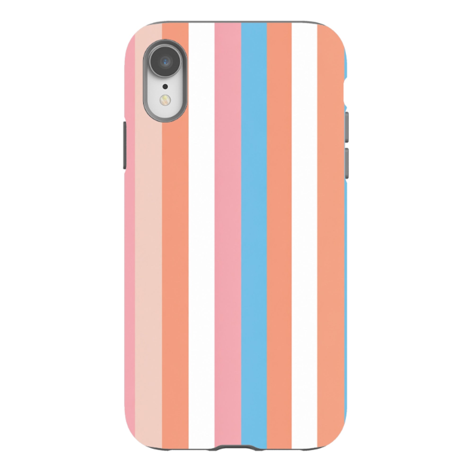 iPhone Tough Case - Coral Pink Stripe