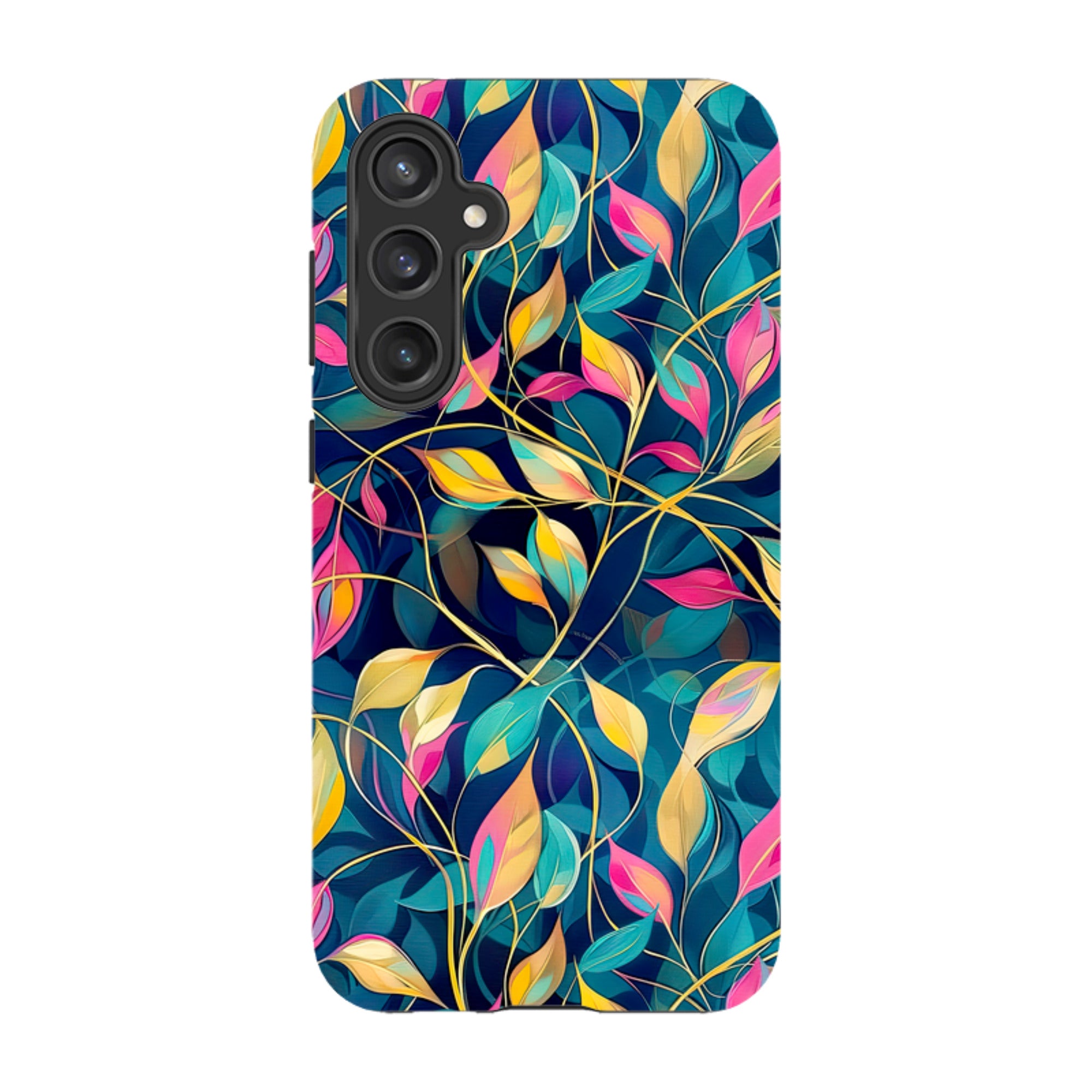 Samsung Tough Case - Pink and Teal Leaves