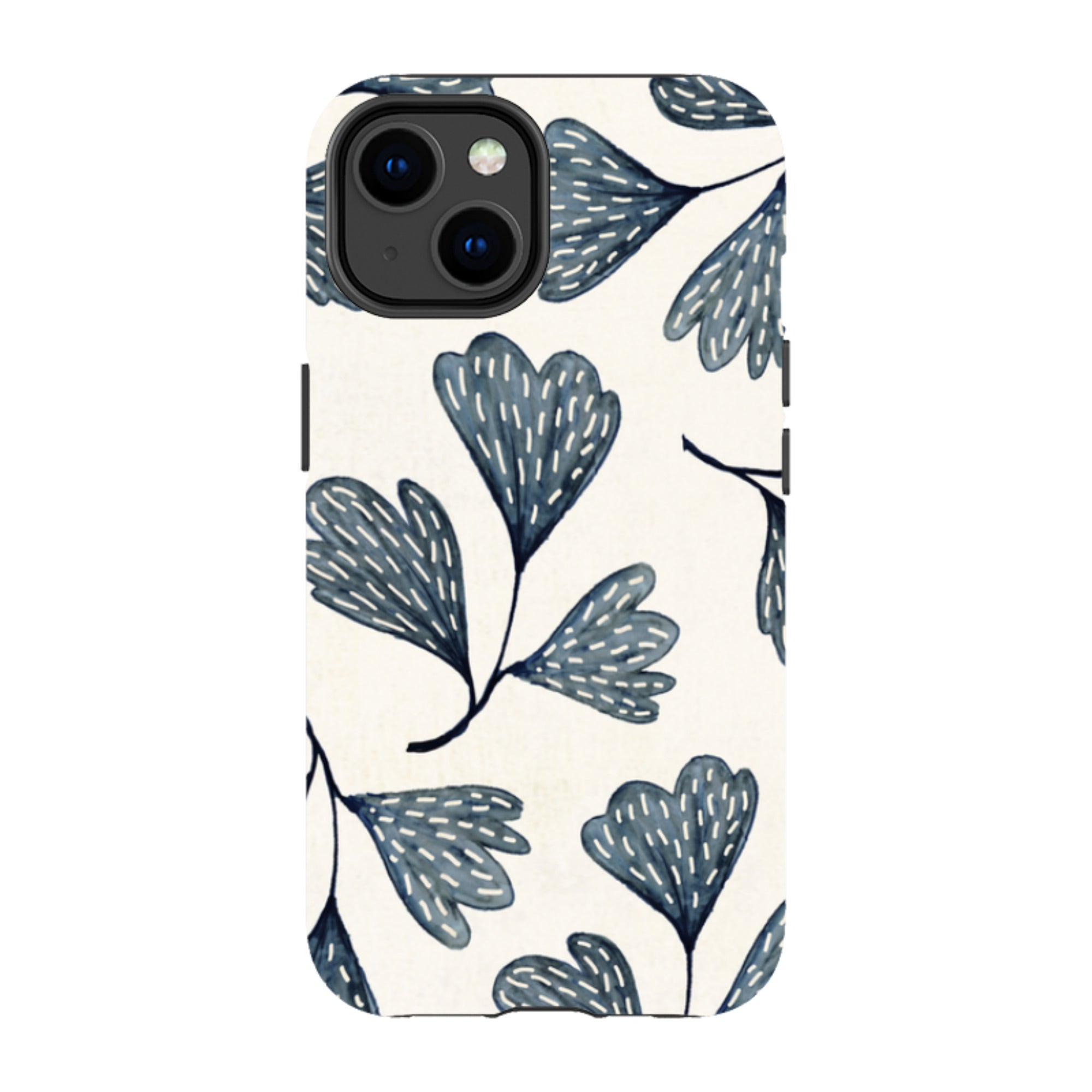 iPhone Tough Case - Indigo Leaves By Katherine Quinn