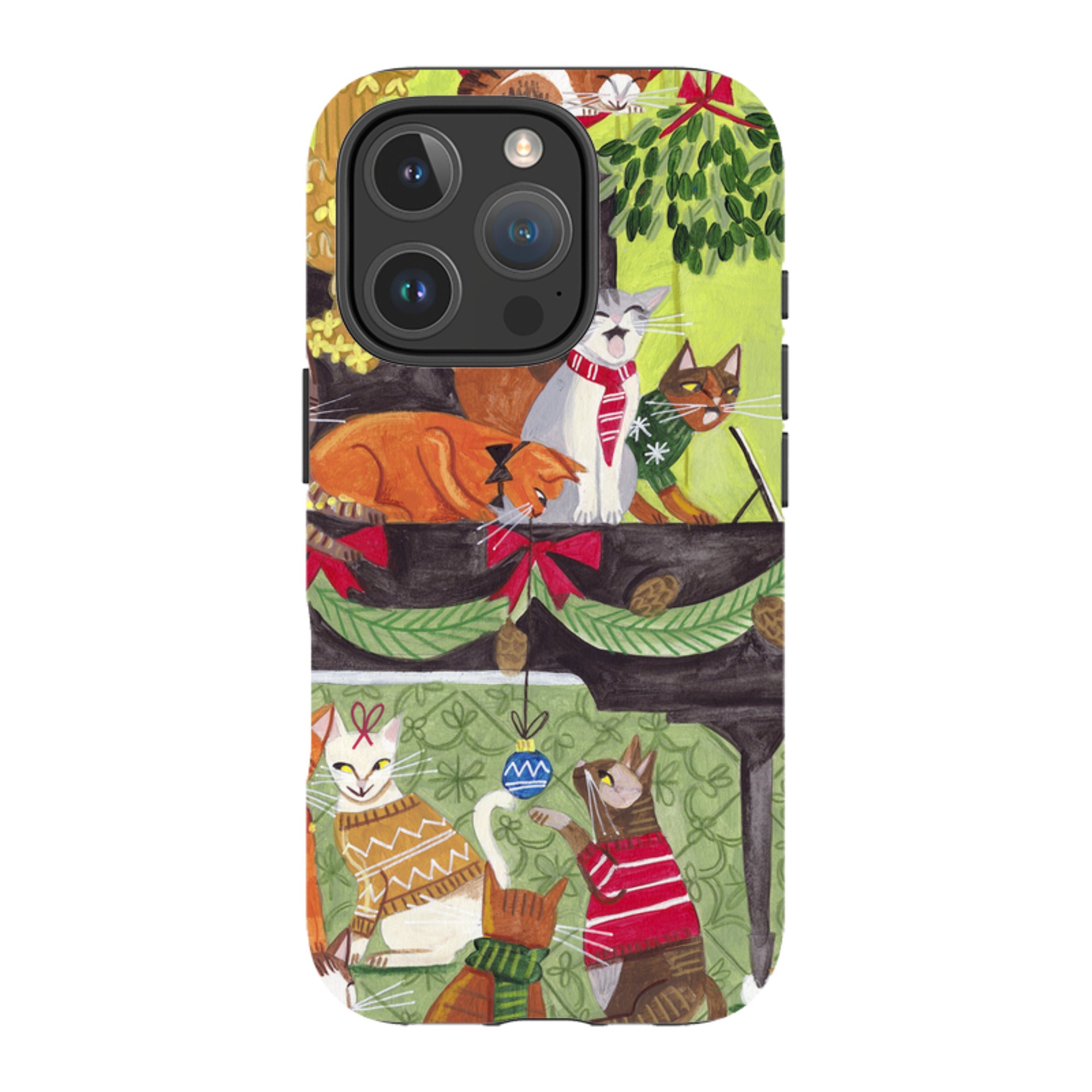 iPhone MagSafe Tough Case - Christmas Cats II By Caroline Bonne Muller