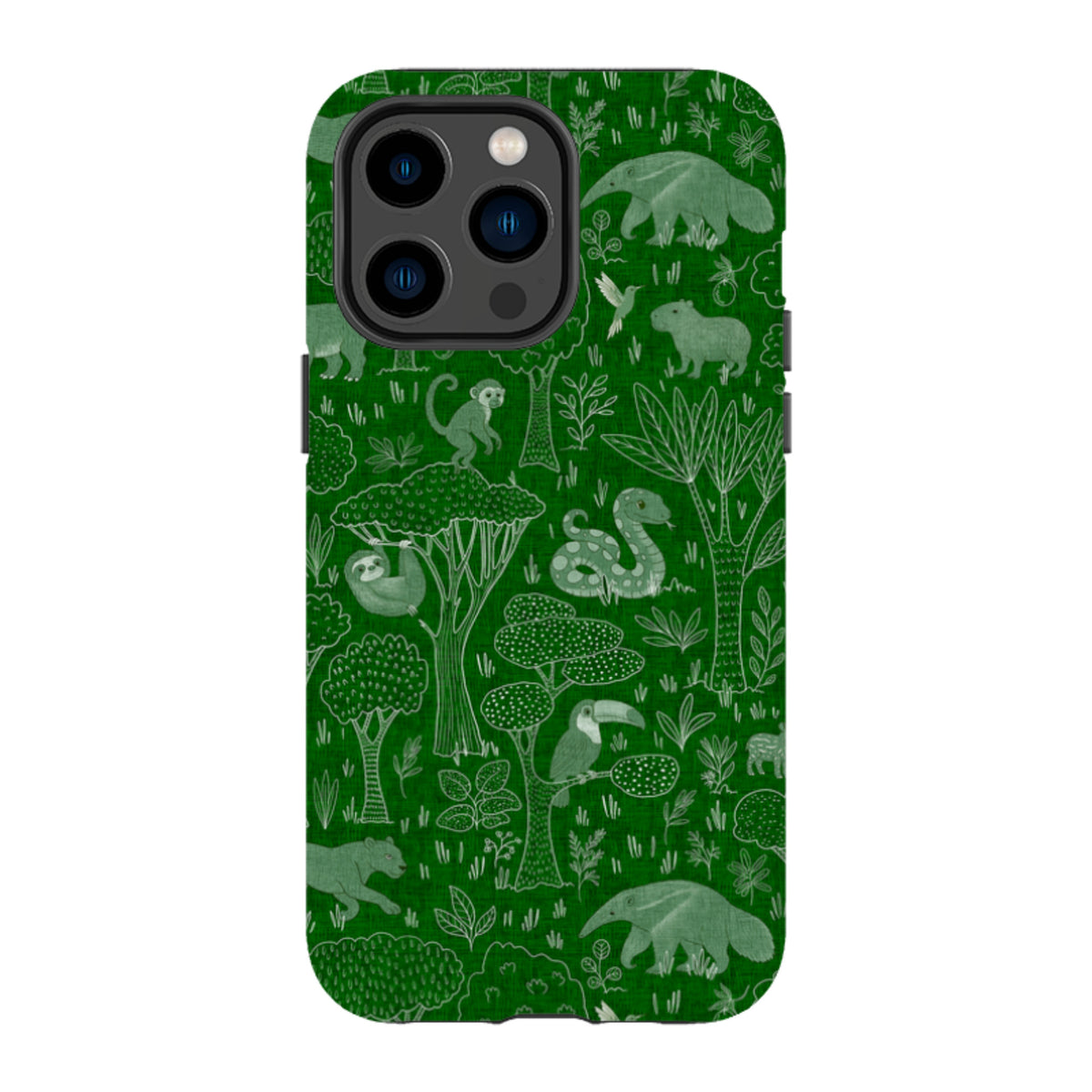 iPhone Tough Case - Tropical Jungle Animals green By Katherine Quinn