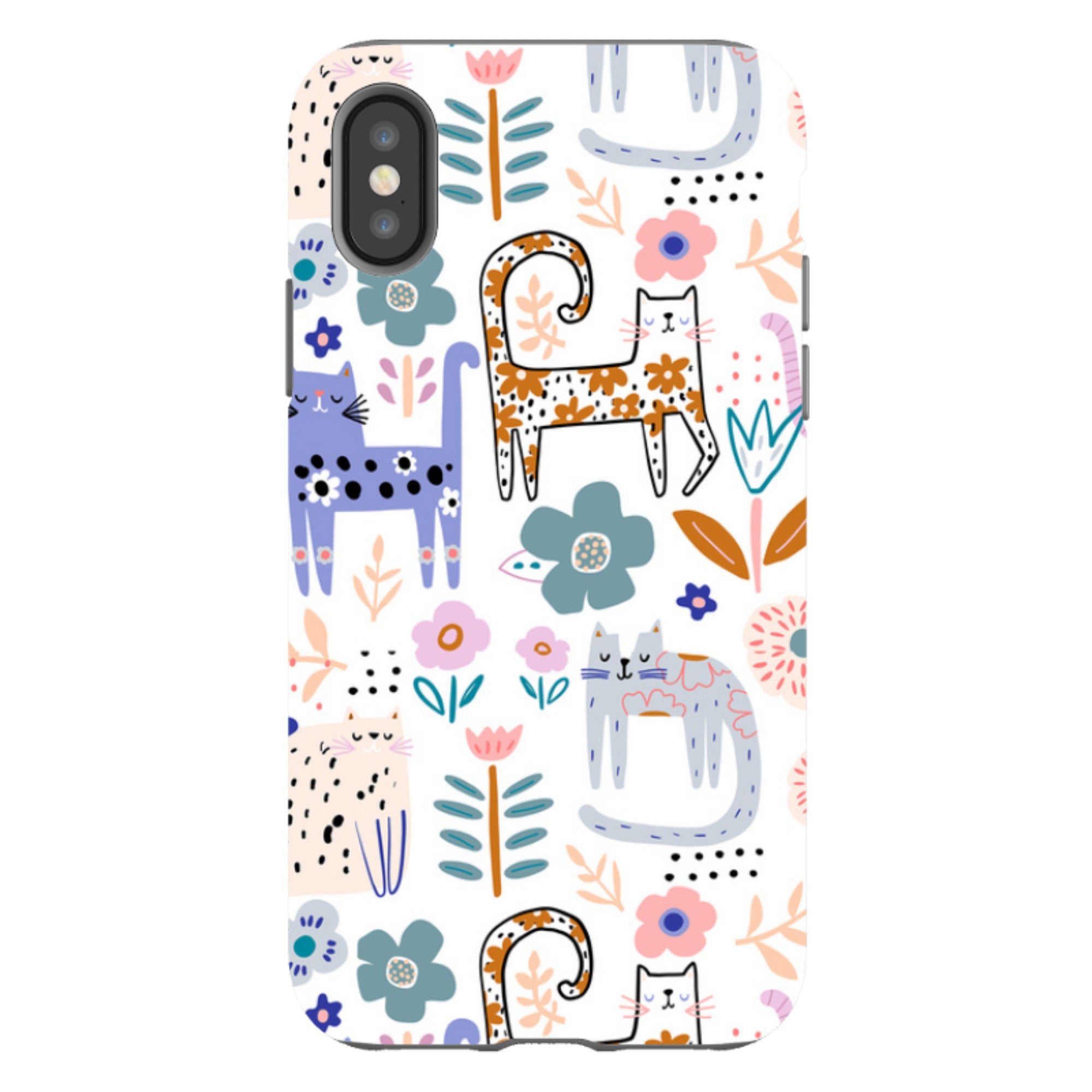 iPhone Tough Case - Floral Cats