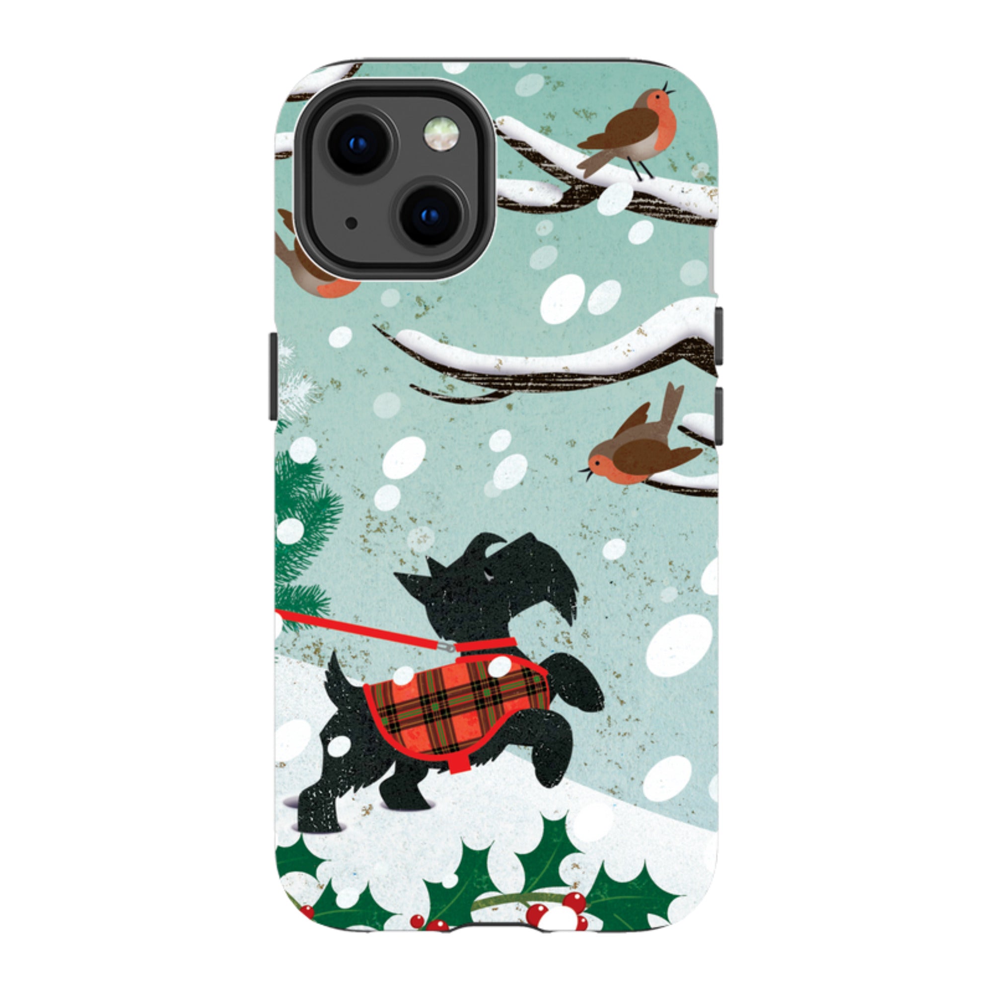 iPhone Tough Case - Scottie in Snow By Liane Payne