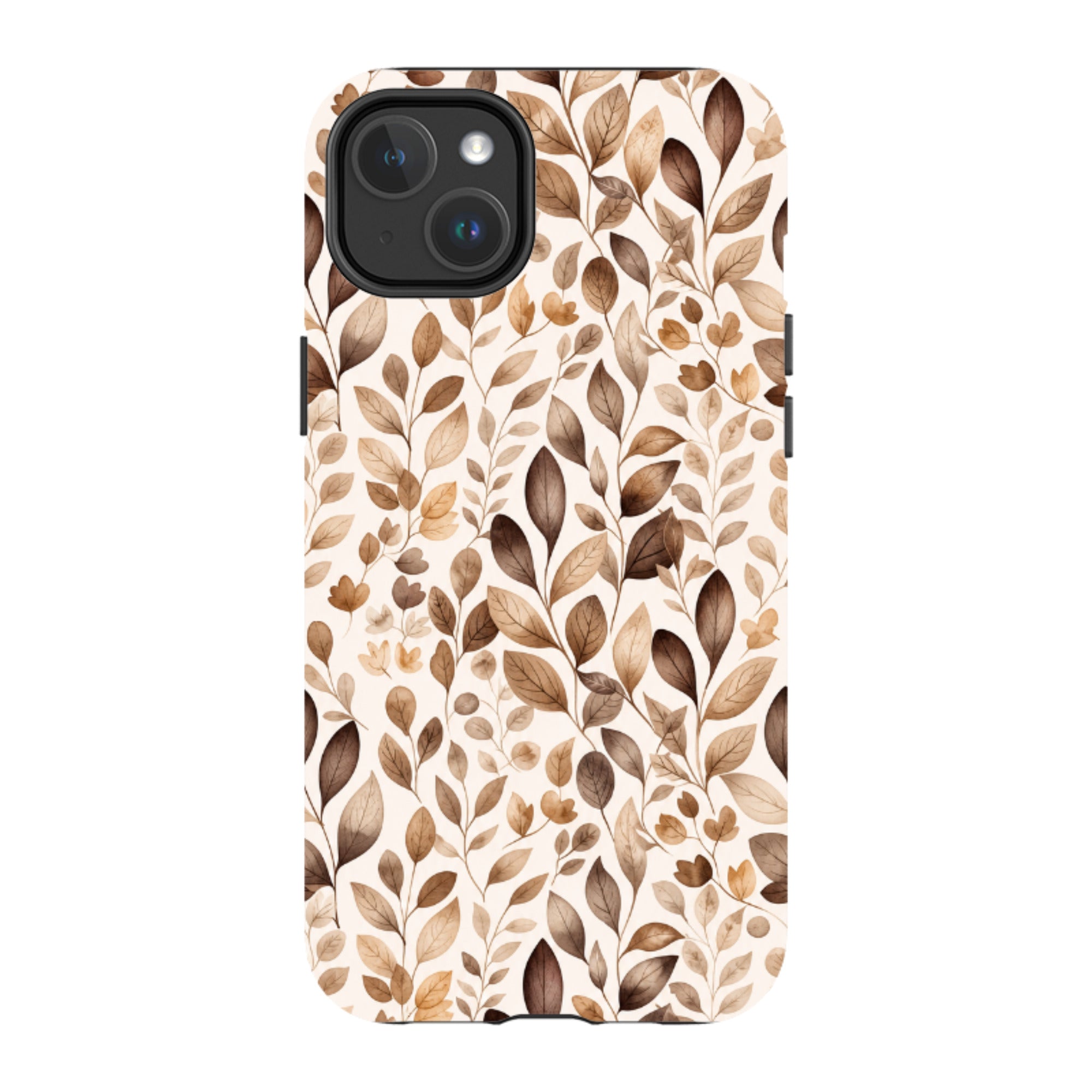 iPhone MagSafe Tough Case - Beige Aesthetic Leaves