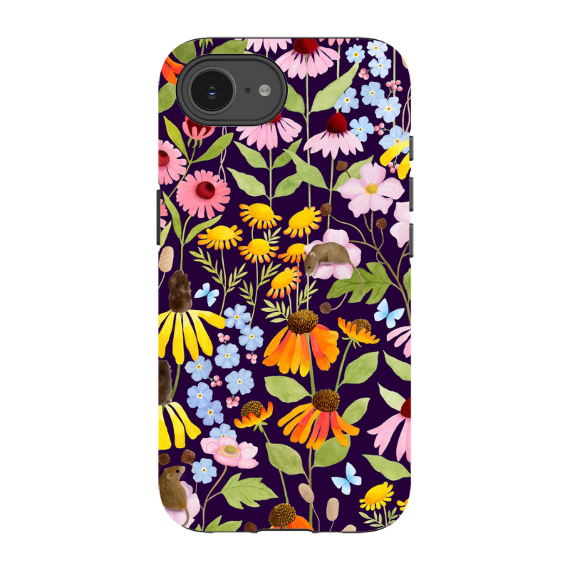 iPhone Tough Case - Mice And Wildflowers By Bex Parkin