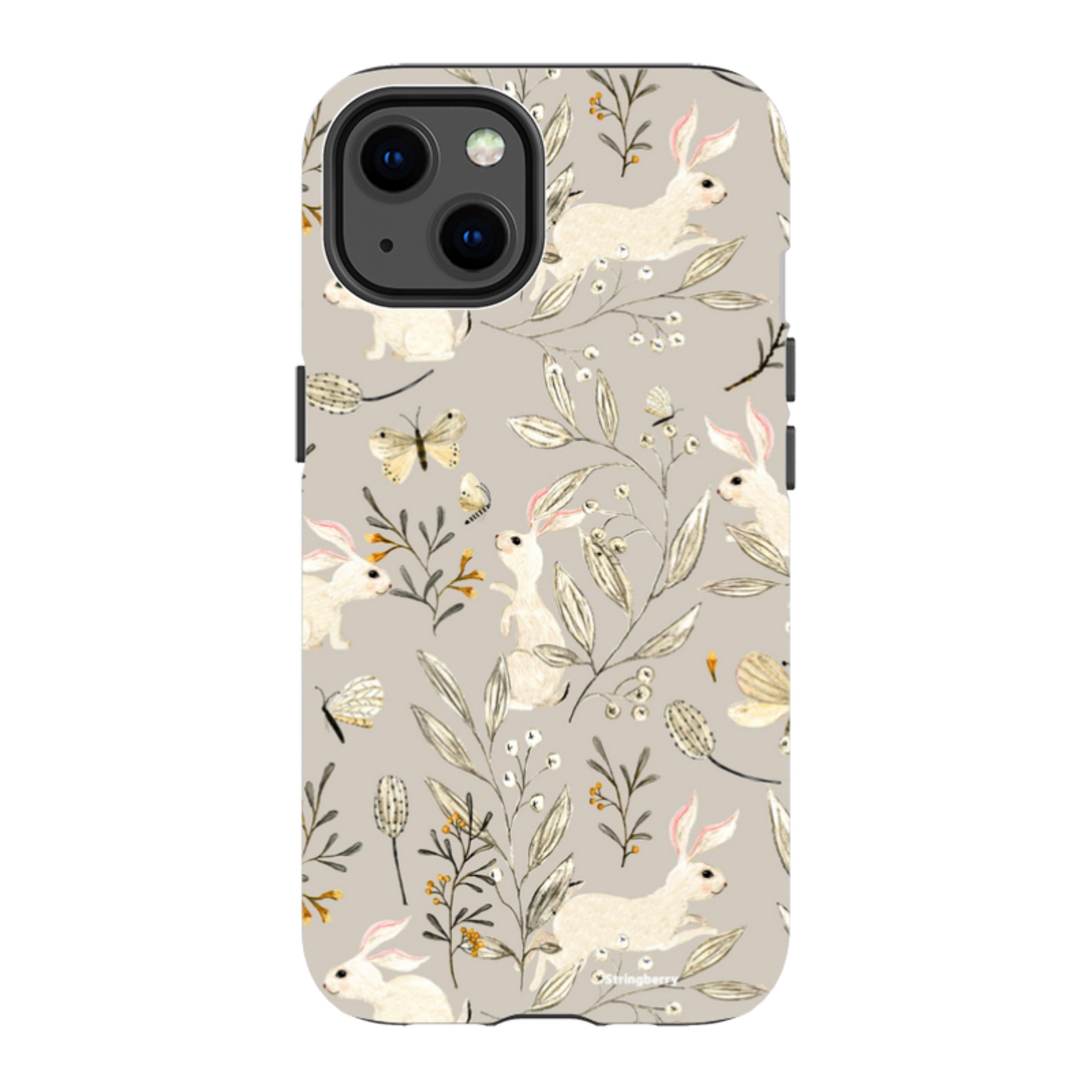 iPhone MagSafe Tough Case - Bunnies Grey By Katherine Quinn