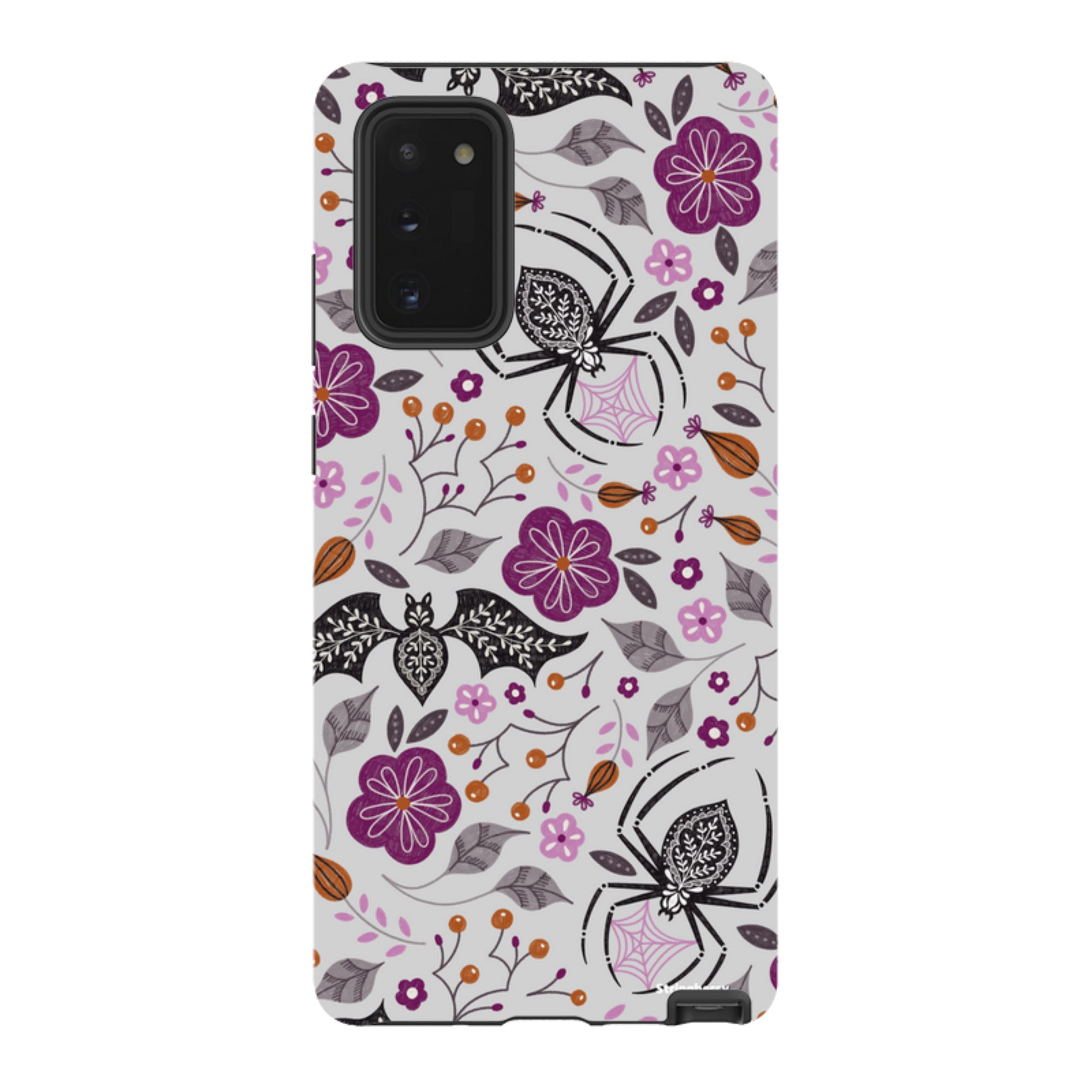 Samsung Tough Case - SpiderBat Pattern Grey By Jenny Zemanek