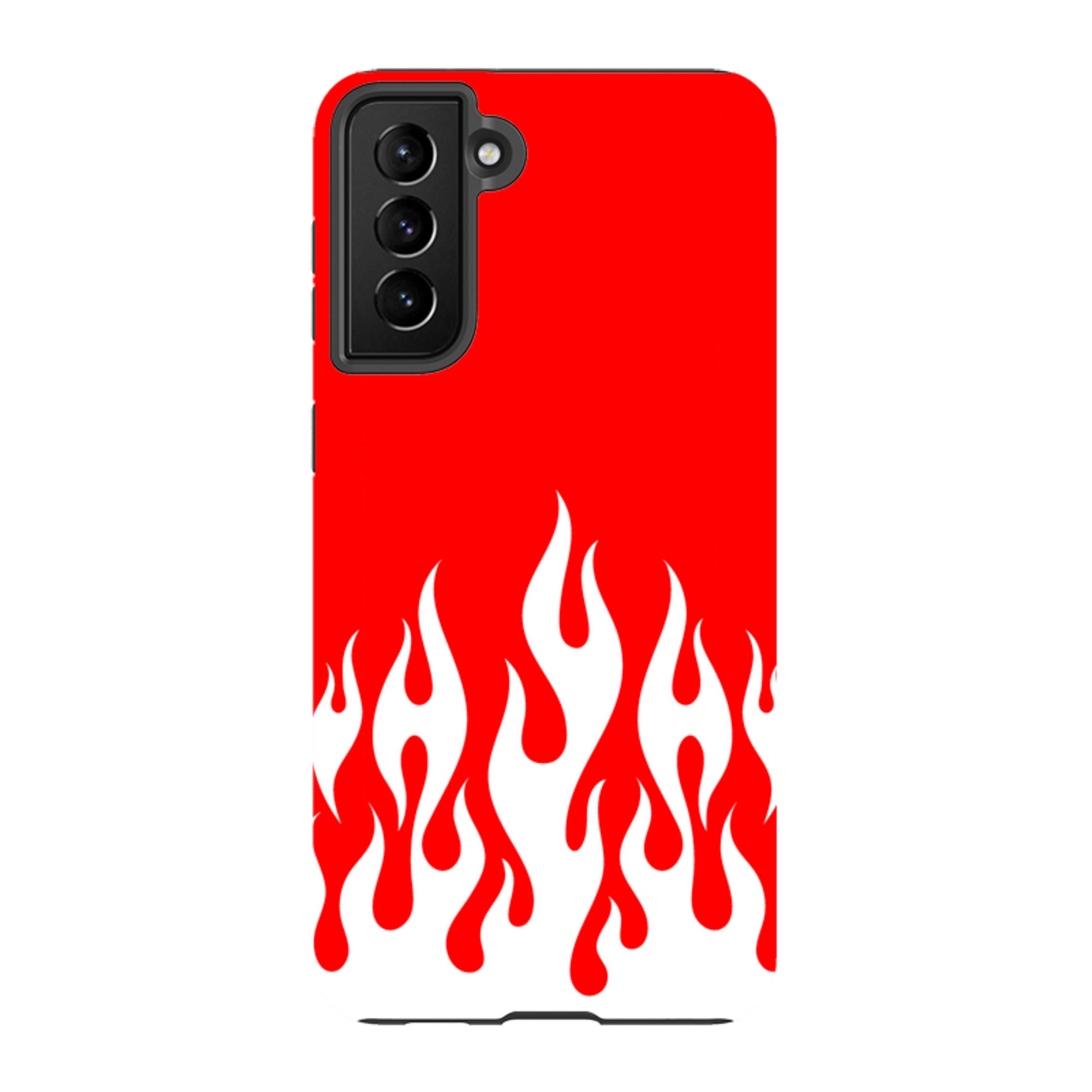 Samsung Tough Case - White Flames Red