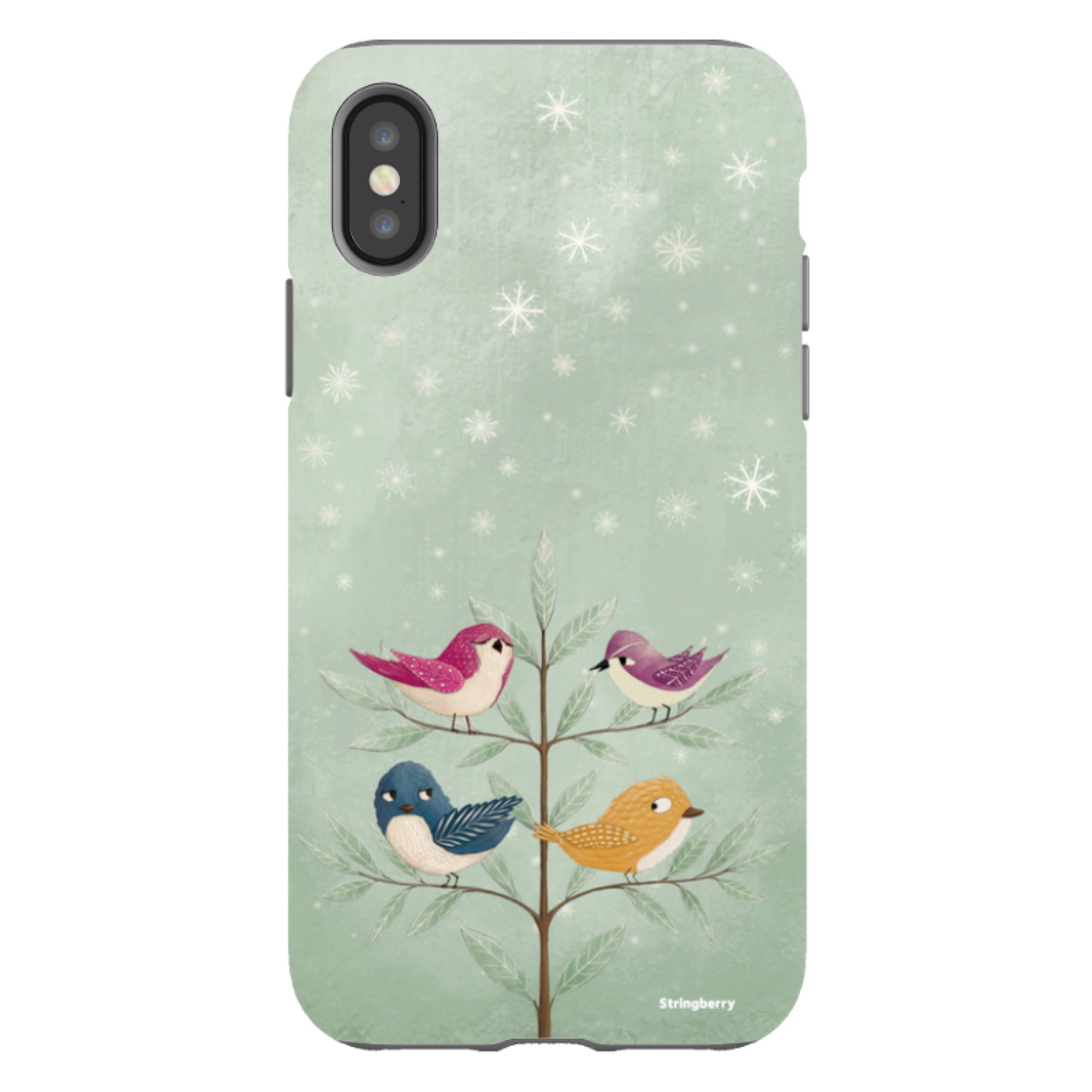 iPhone Tough Case - Garden Birds Aqua By Maja Lindberg