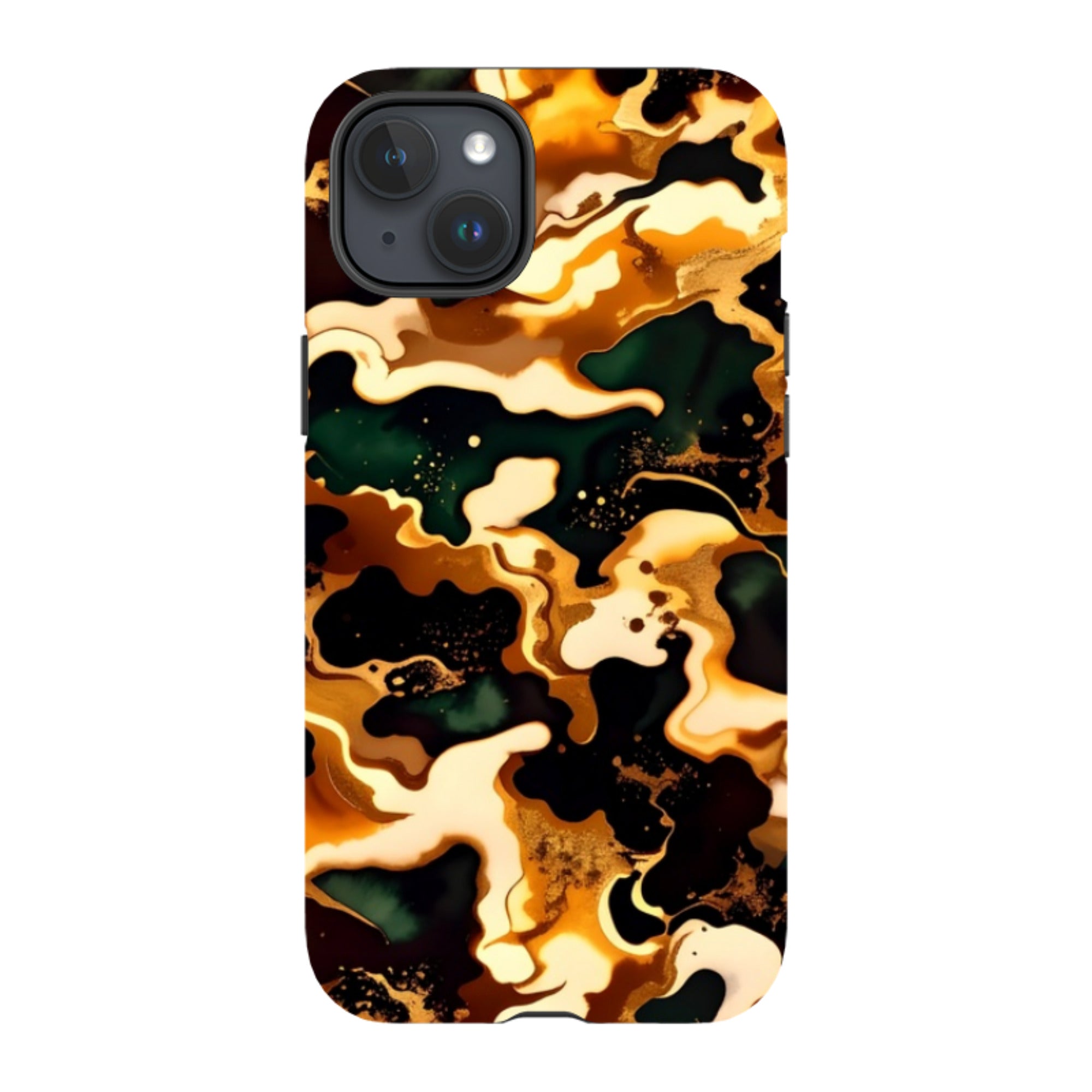 iPhone Tough Case - Green Fire Marble