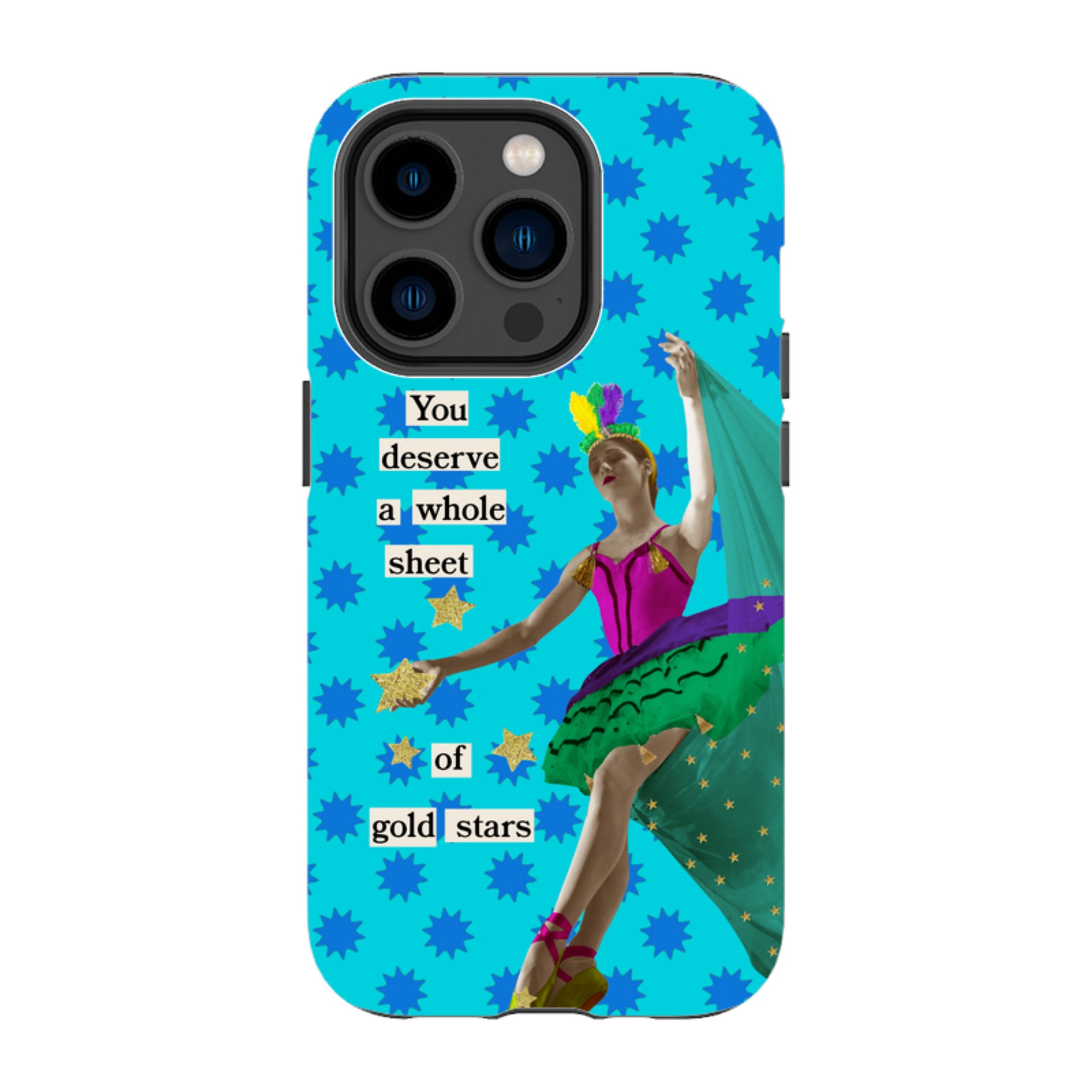 iPhone Tough Case - Gold Stars By Clare Jordan