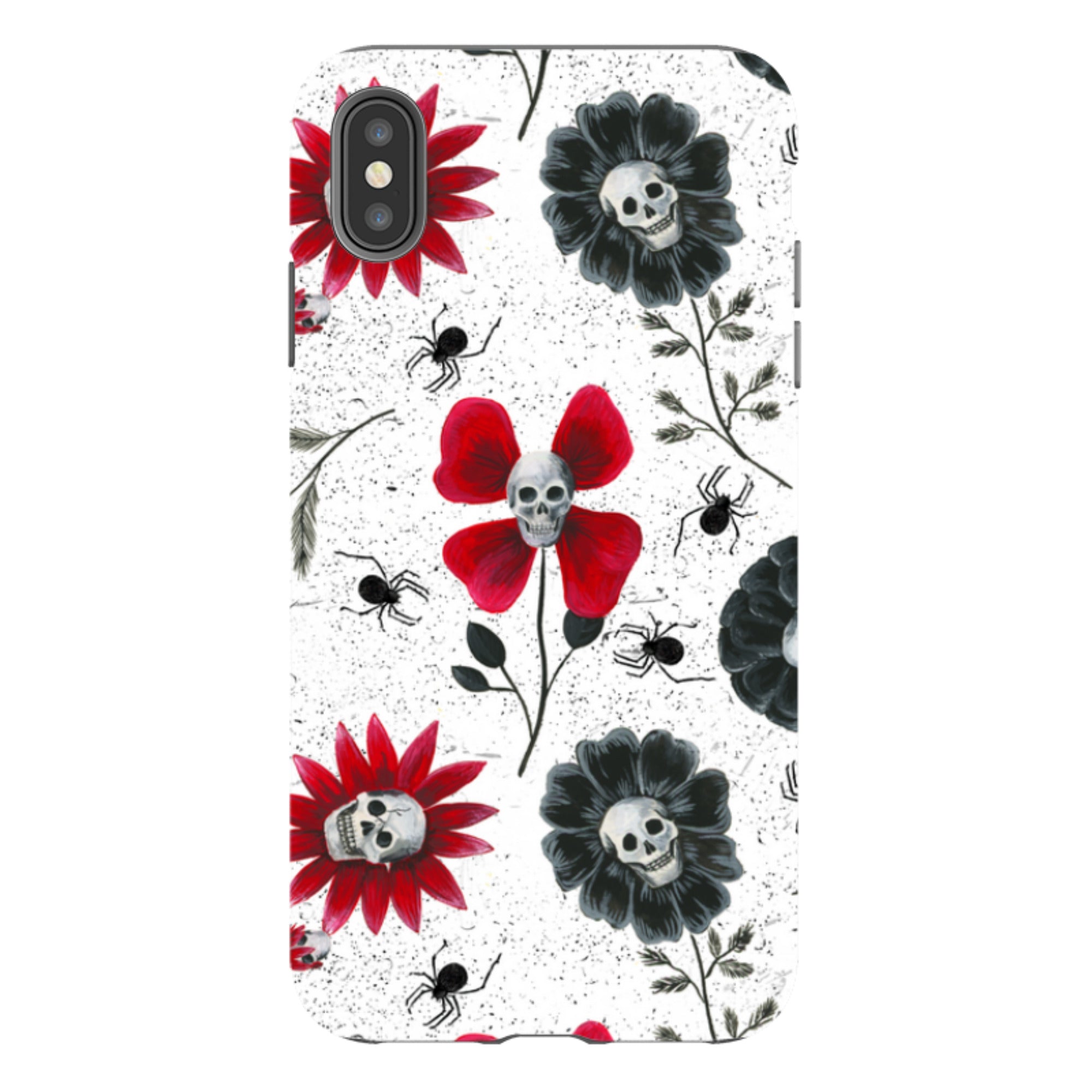 iPhone Tough Case - Skull Flowers By Abby Jacobs