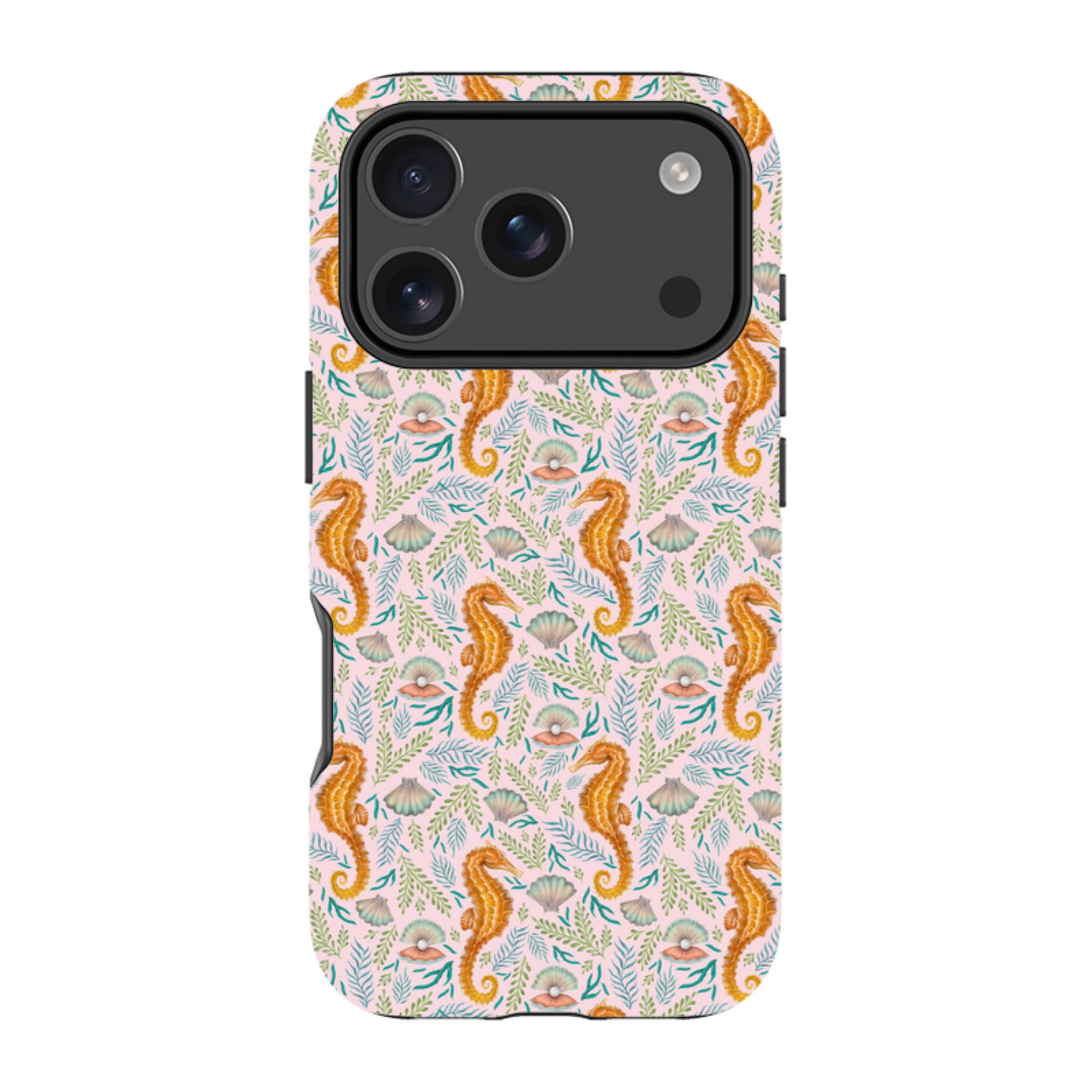 iPhone MagSafe Tough Case -  Seahorse Pink By Catherine Rowe